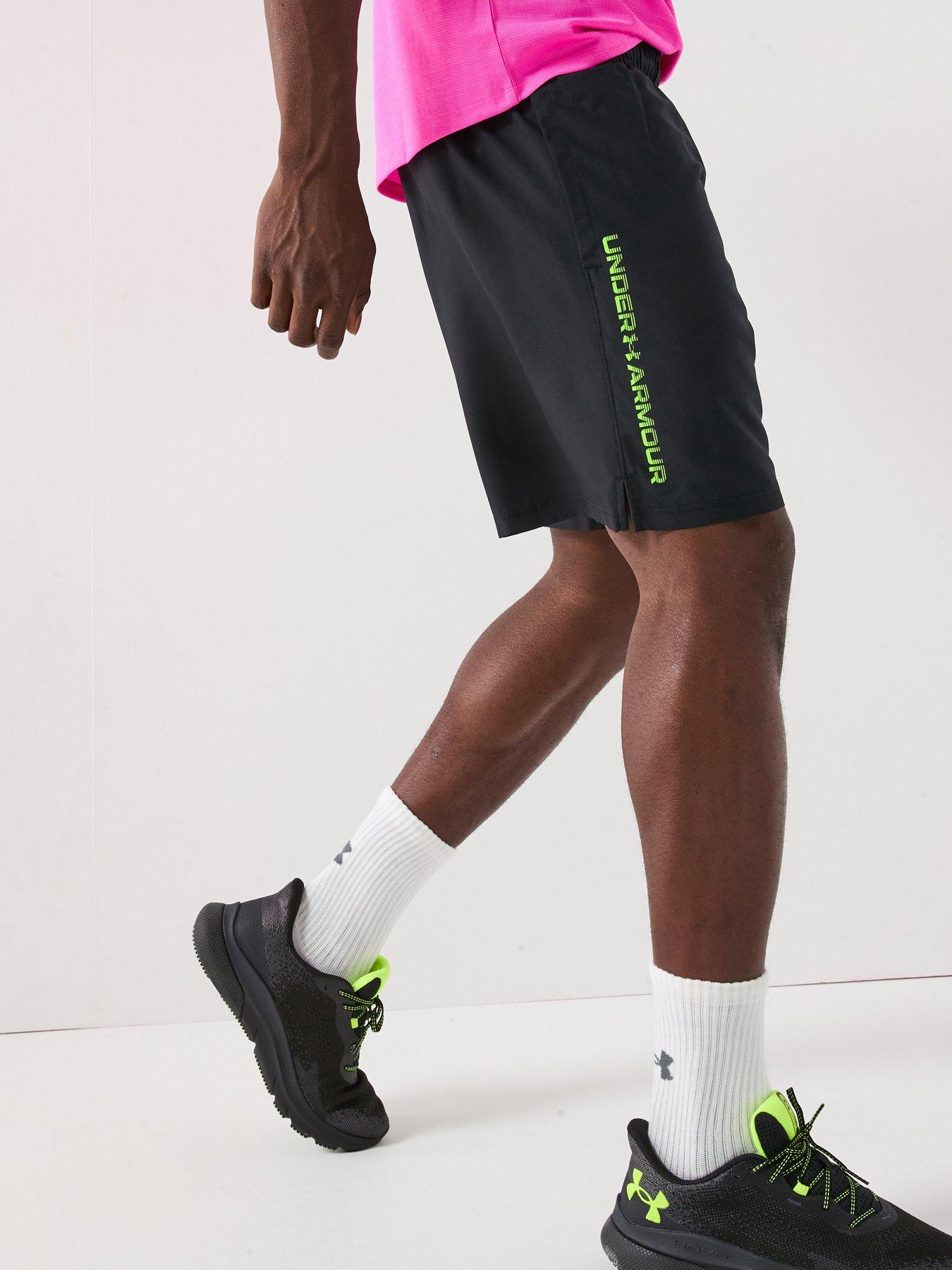 UNDER ARMOUR Mens Training Tech Woven Wordmark Shorts - Black