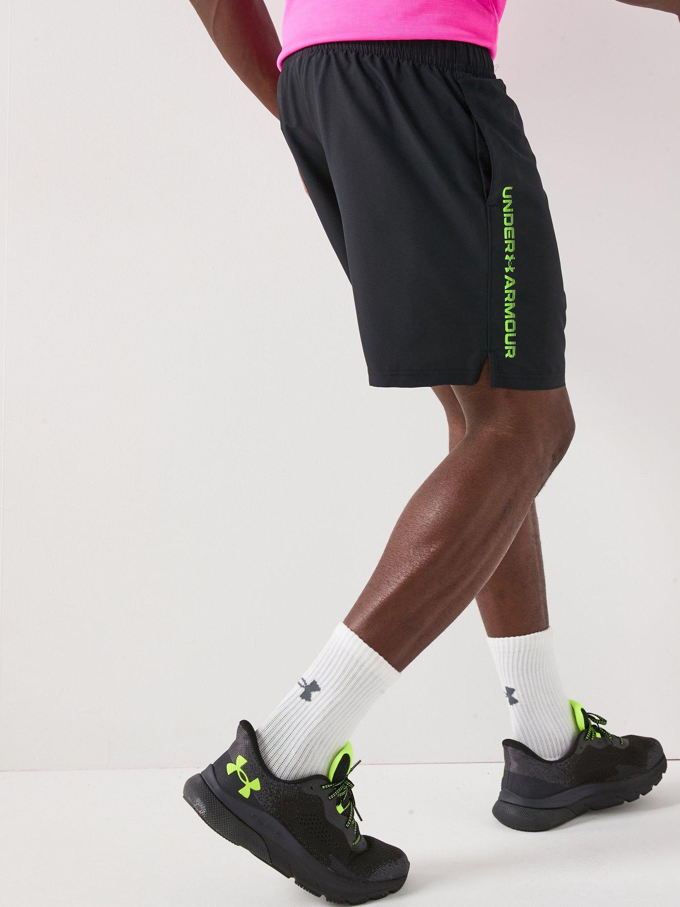 Image 2 of 6 of UNDER ARMOUR Mens Training Tech Woven Wordmark Shorts - Black