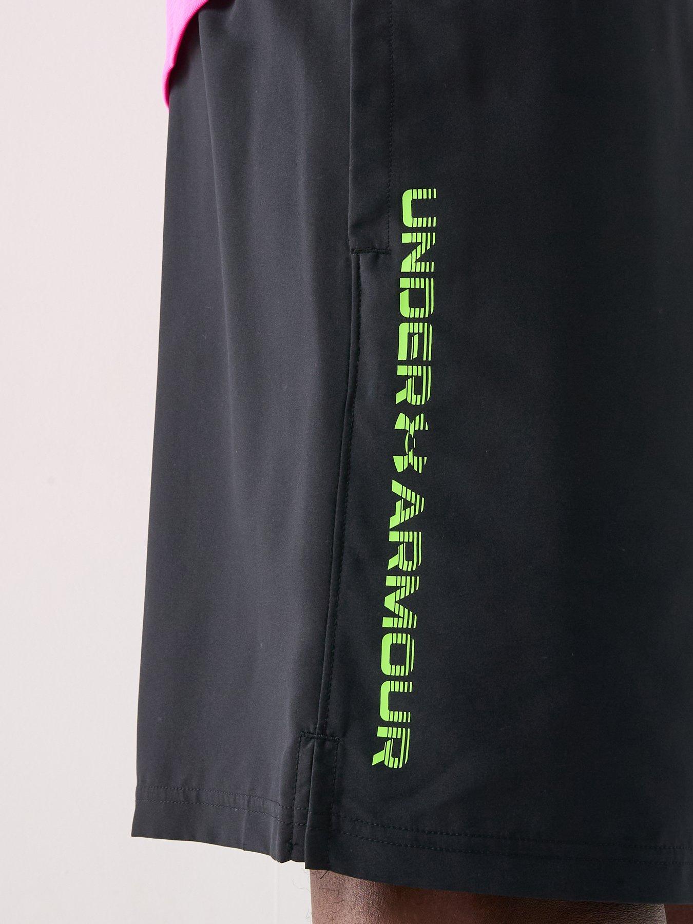 Image 4 of 6 of UNDER ARMOUR Mens Training Tech Woven Wordmark Shorts - Black