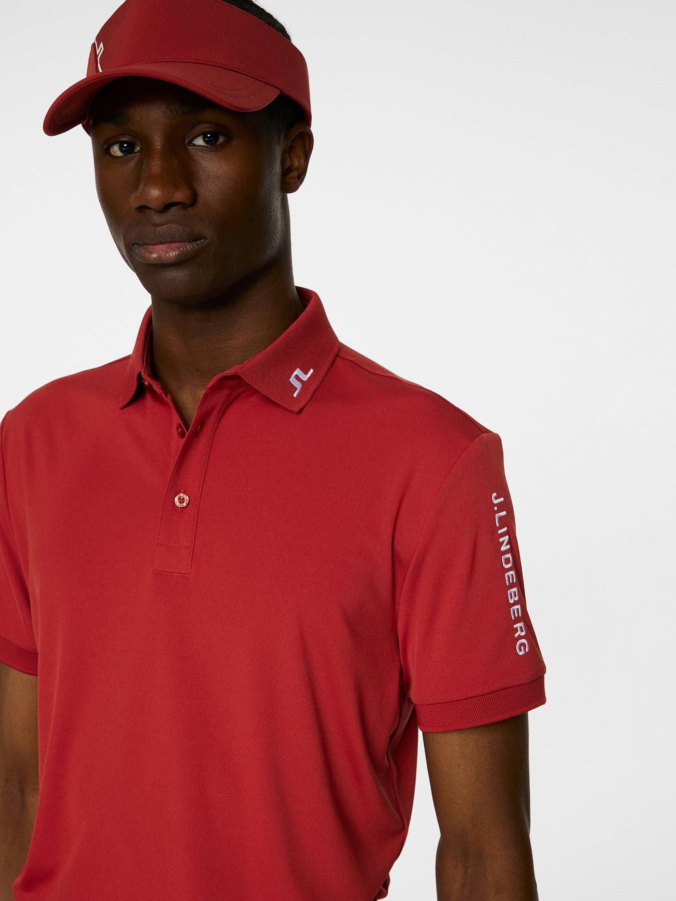 J LINDEBERG Mens Golf Tour Tech Polo - Red | Very