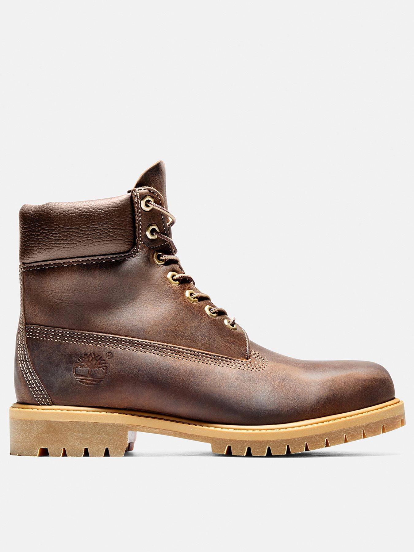Timberland Premium 6Inch Waterproof Lace Up Boots, Brown, Size 9, Men