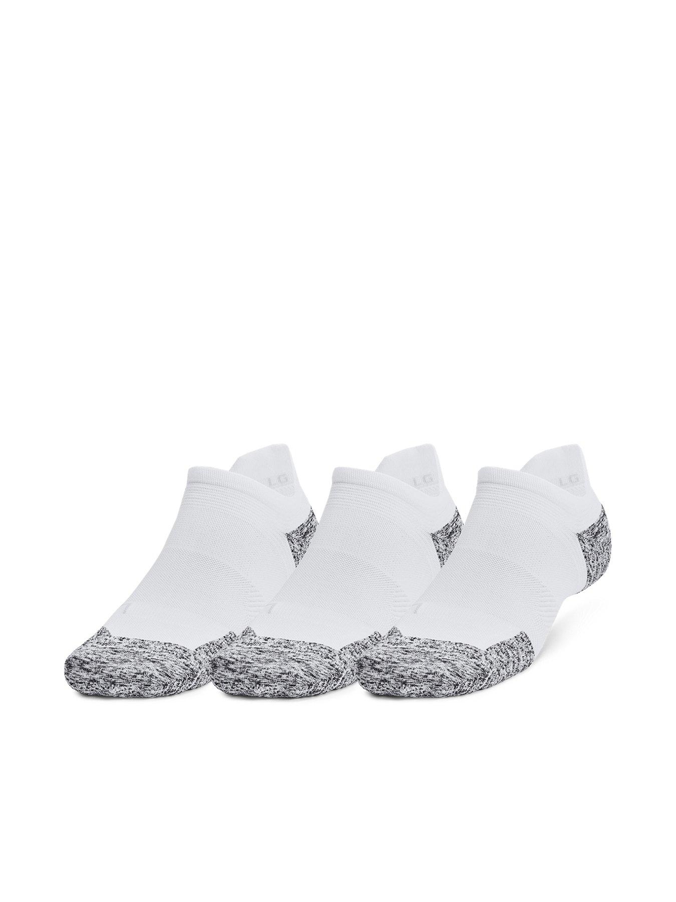 UNDER ARMOUR Adults Unisex Running Cushion 3Pack No Show Socks - White