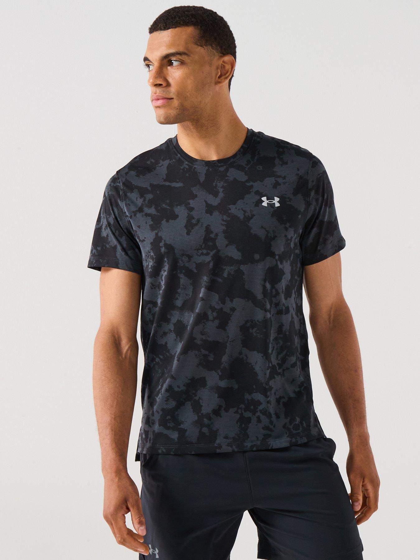 UNDER ARMOUR Mens Running Launch Printed T-Shirt - Black