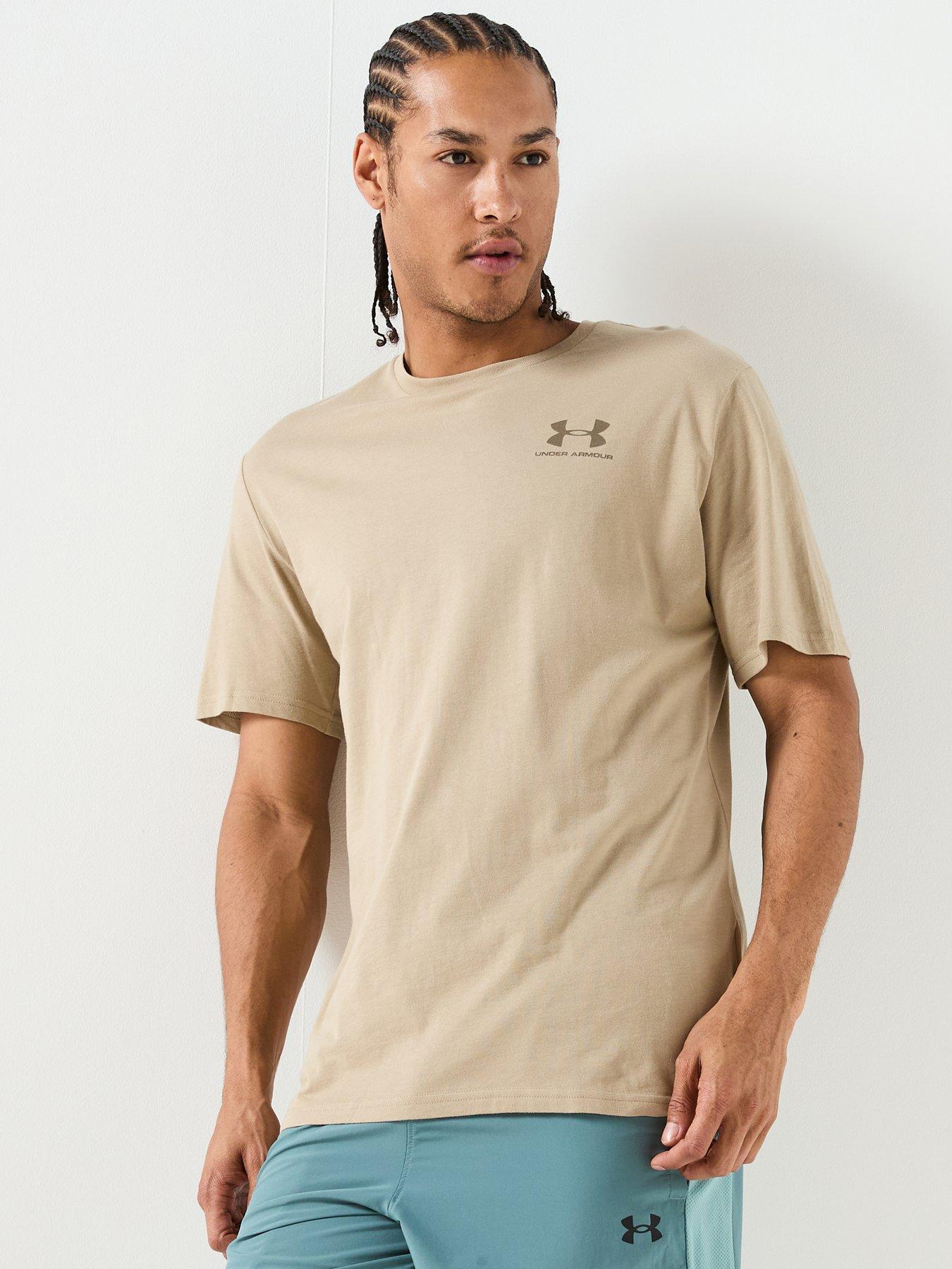 UNDER ARMOUR: Mens Training Sportstyle Left Chest Logo T-Shirt - Khaki