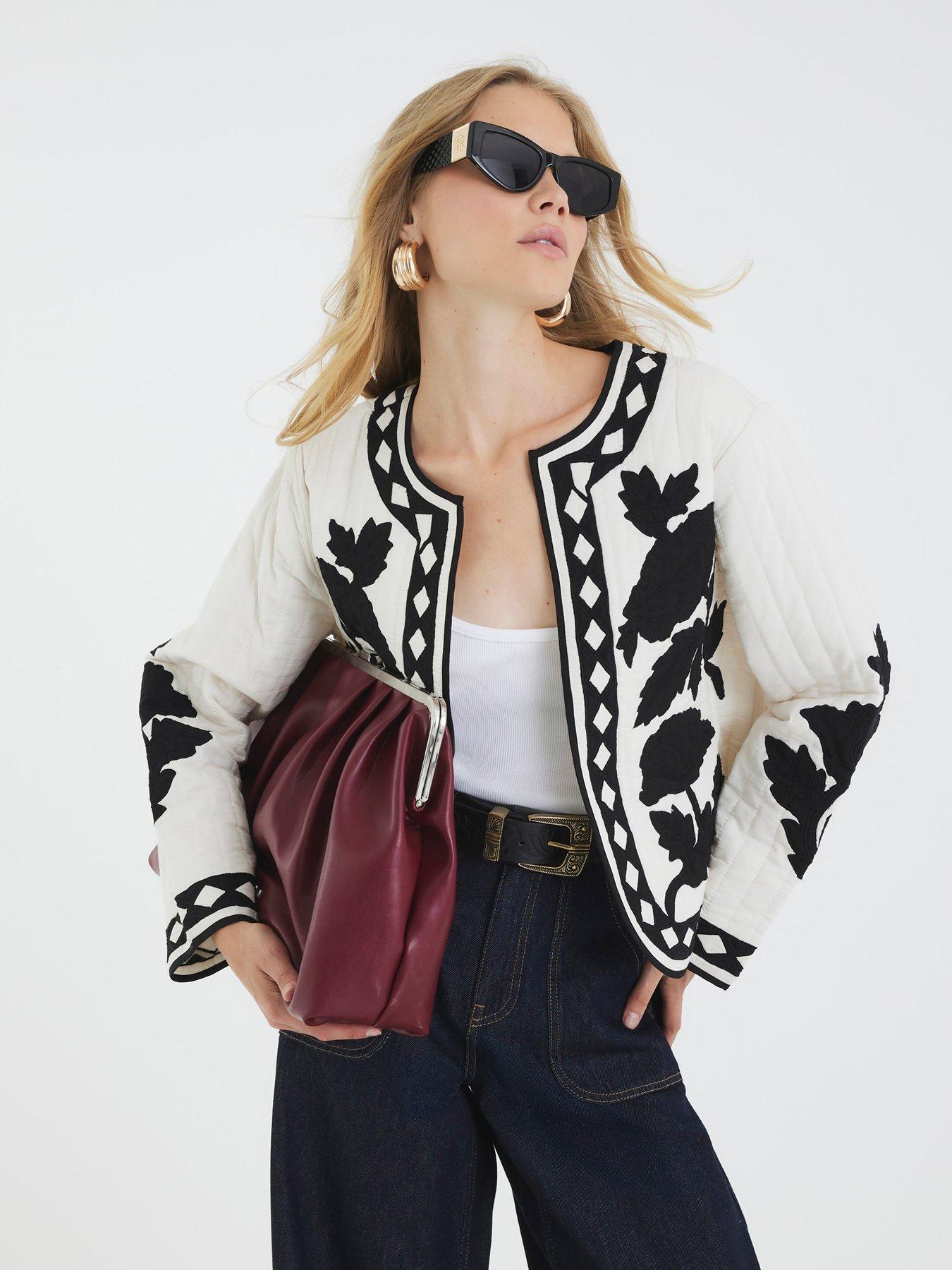 undefined Long Sleeve Mono Housecoat - Cream