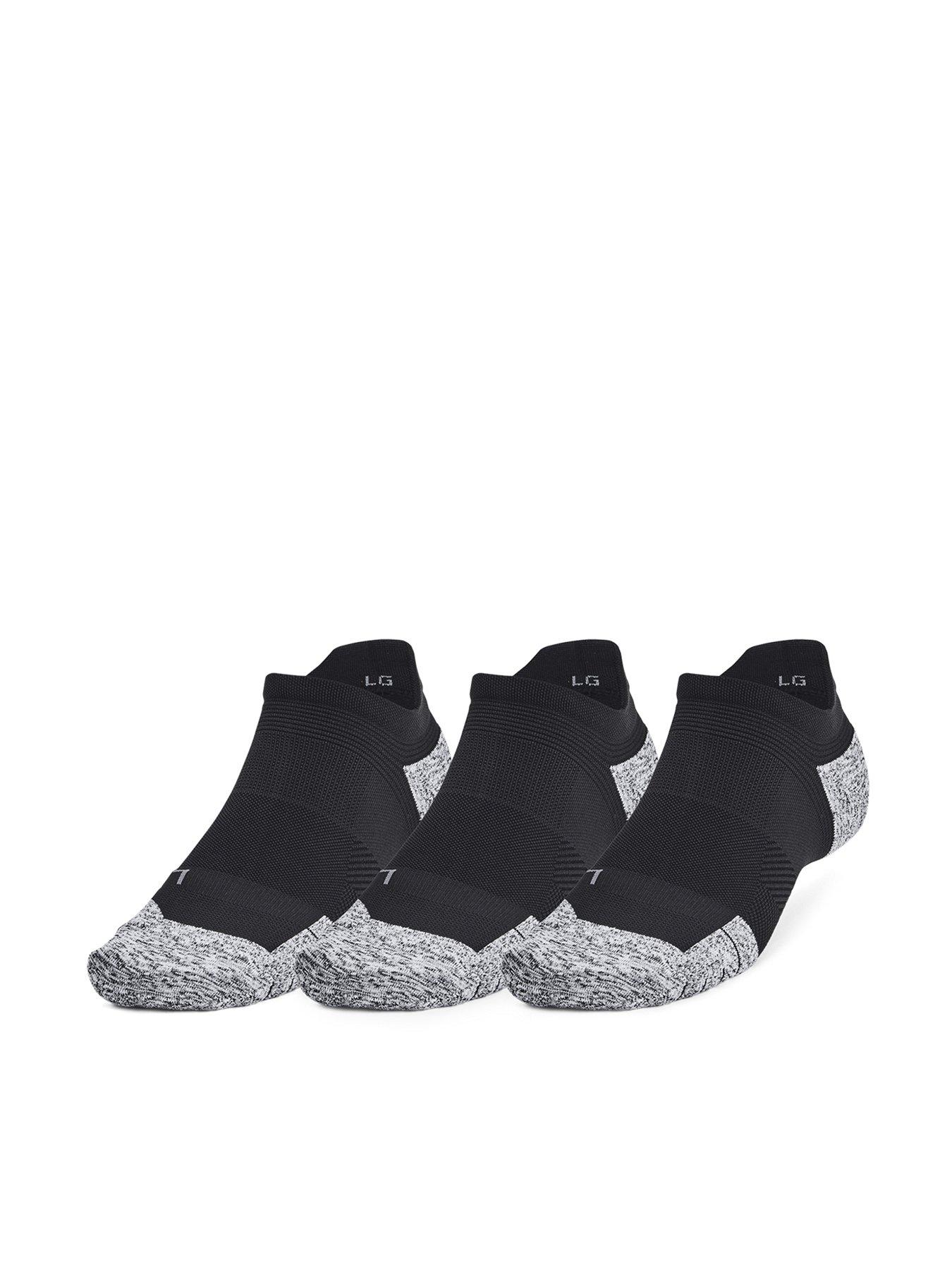 undefined Adults Unisex Running Cushion 3 Pack No Show Socks - Black