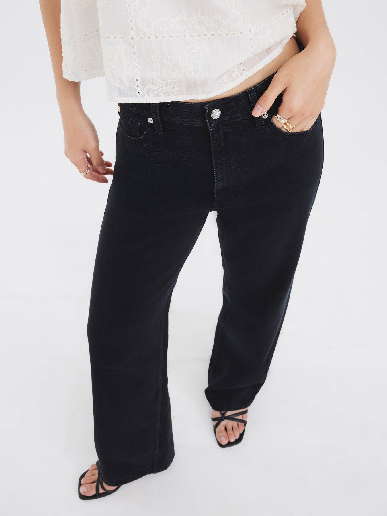 undefined Relaxed Straight Wander Jeans - Black