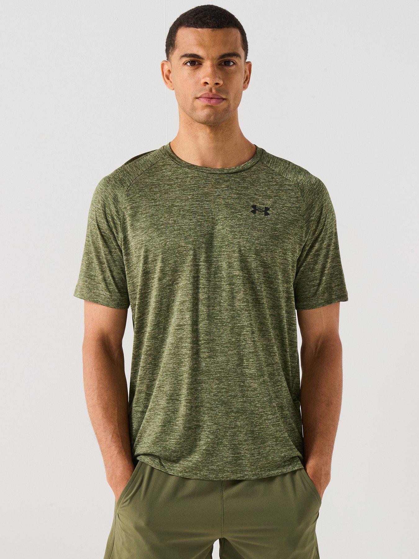 UNDER ARMOUR Mens Training Tech 20 T-Shirt, Green, Size 2Xl, Men