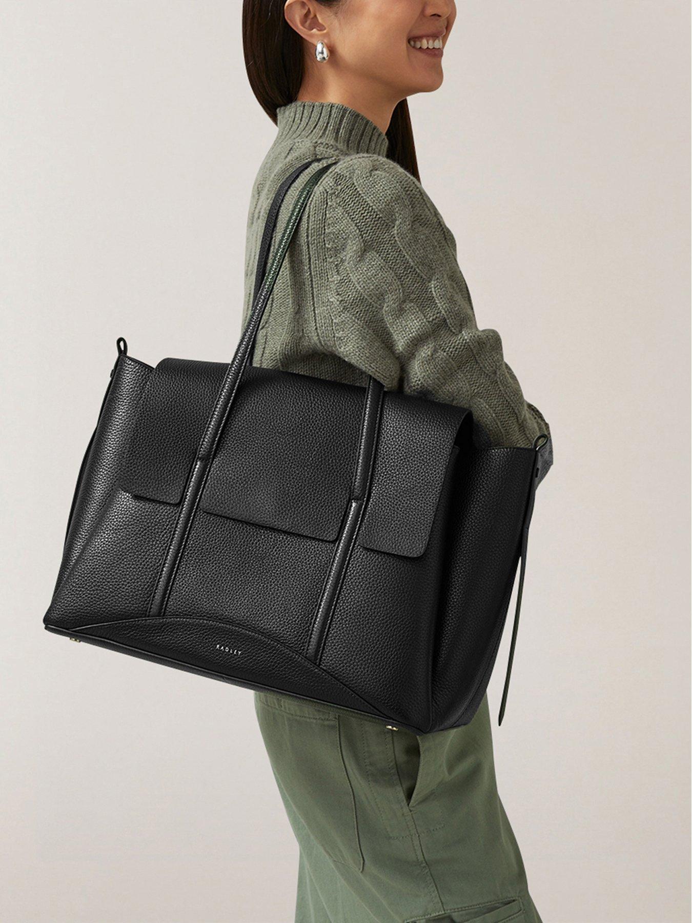 Radley The Chancery Large Leather Flapover Shoulder Bag - Black