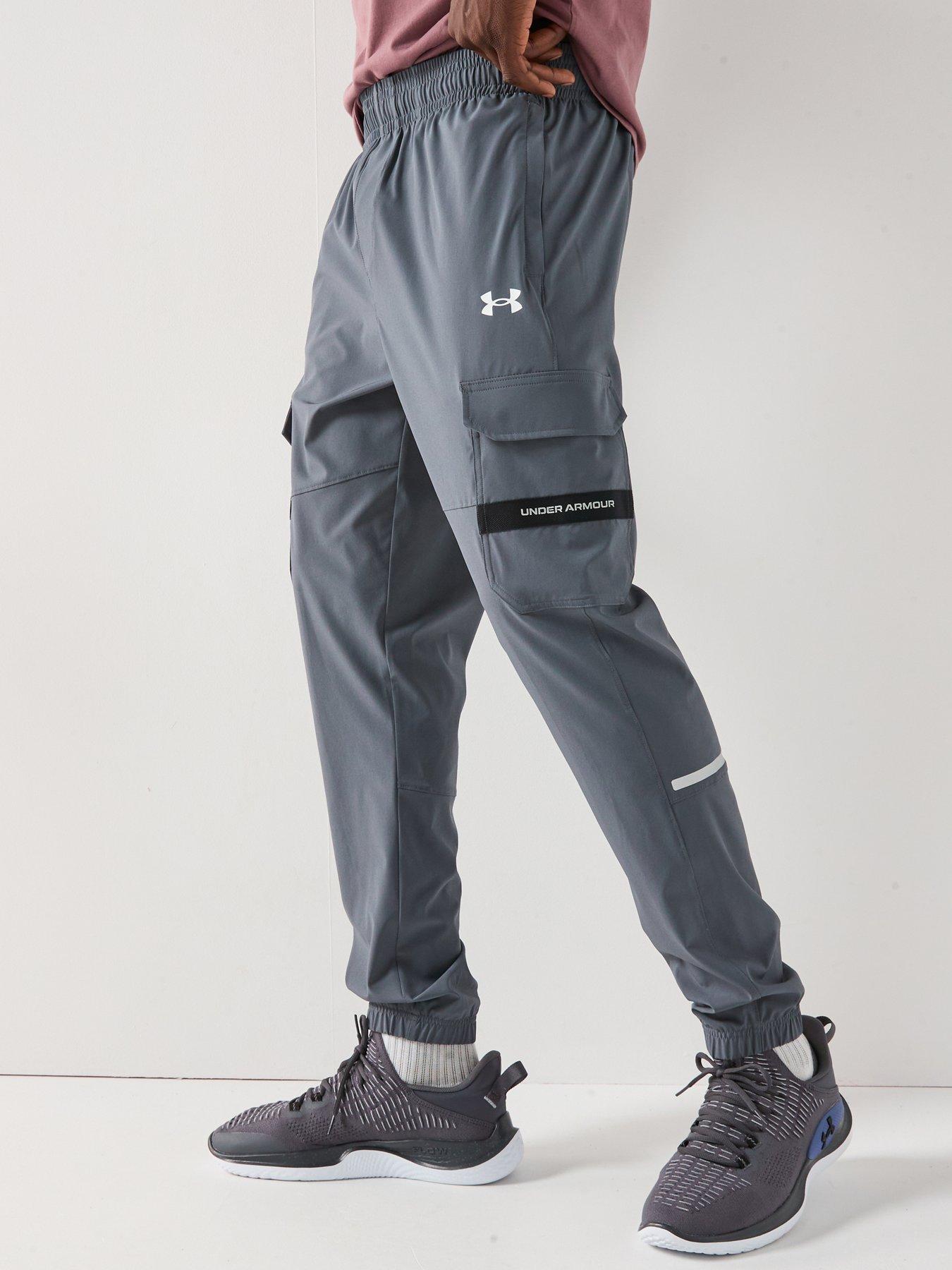 undefined Mens Training Tech Utility Woven Pants - Grey/White