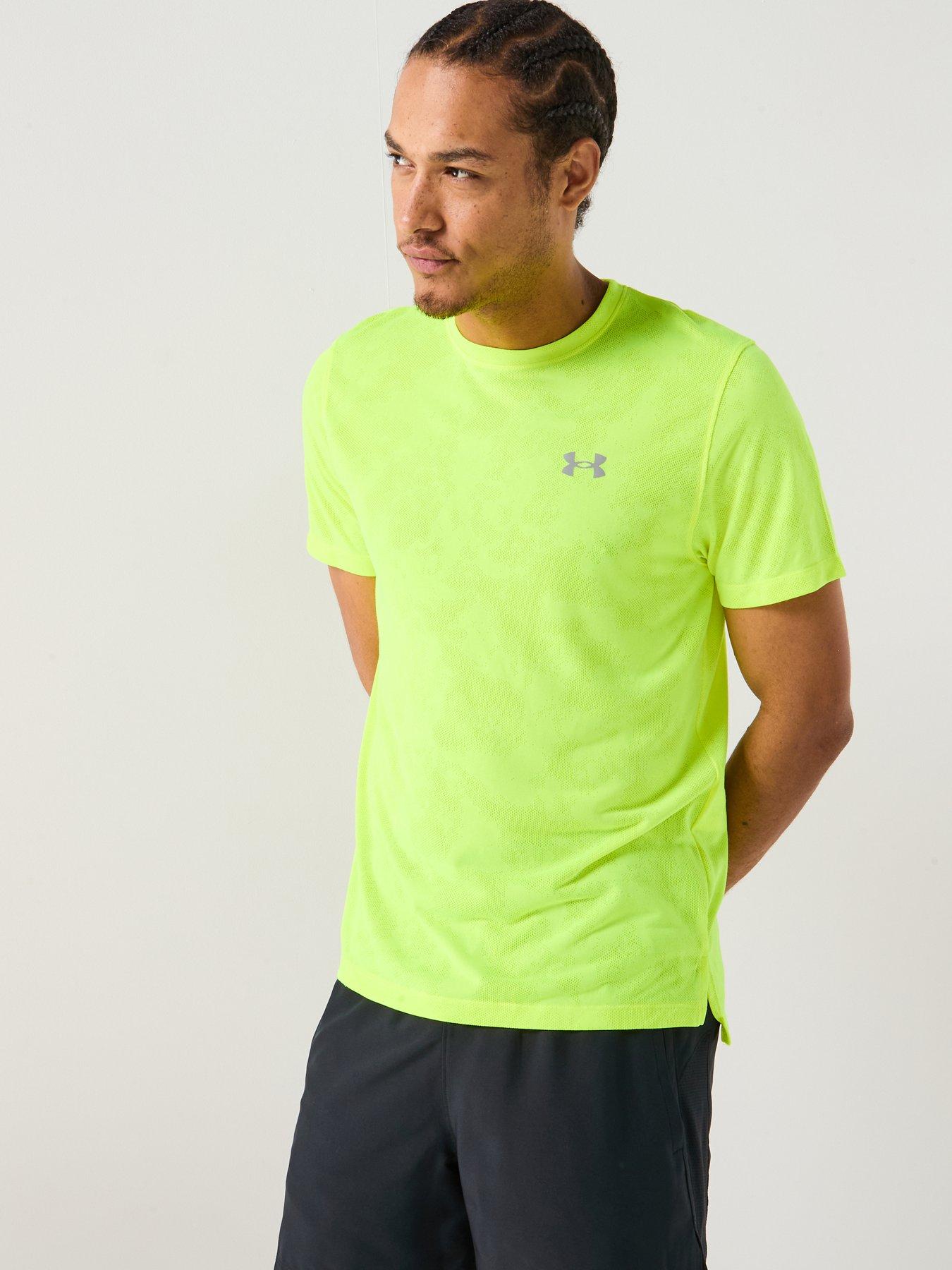 UNDER ARMOUR Mens Running Launch Camo T-Shirt, Yellow, Size 2Xl, Men