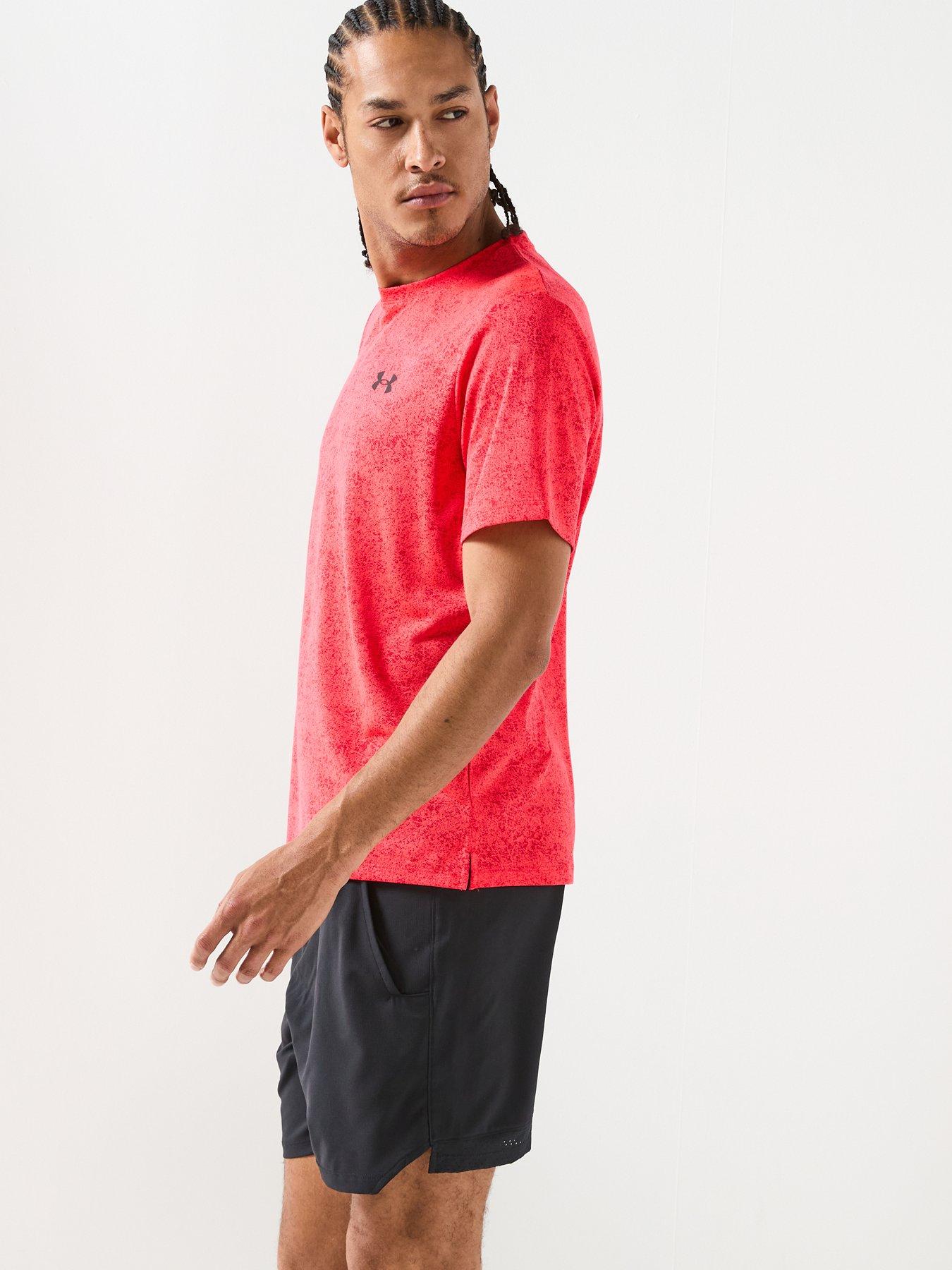 Image 5 of 6 of UNDER ARMOUR Mens Training Tech Pixelate T-Shirt - Red