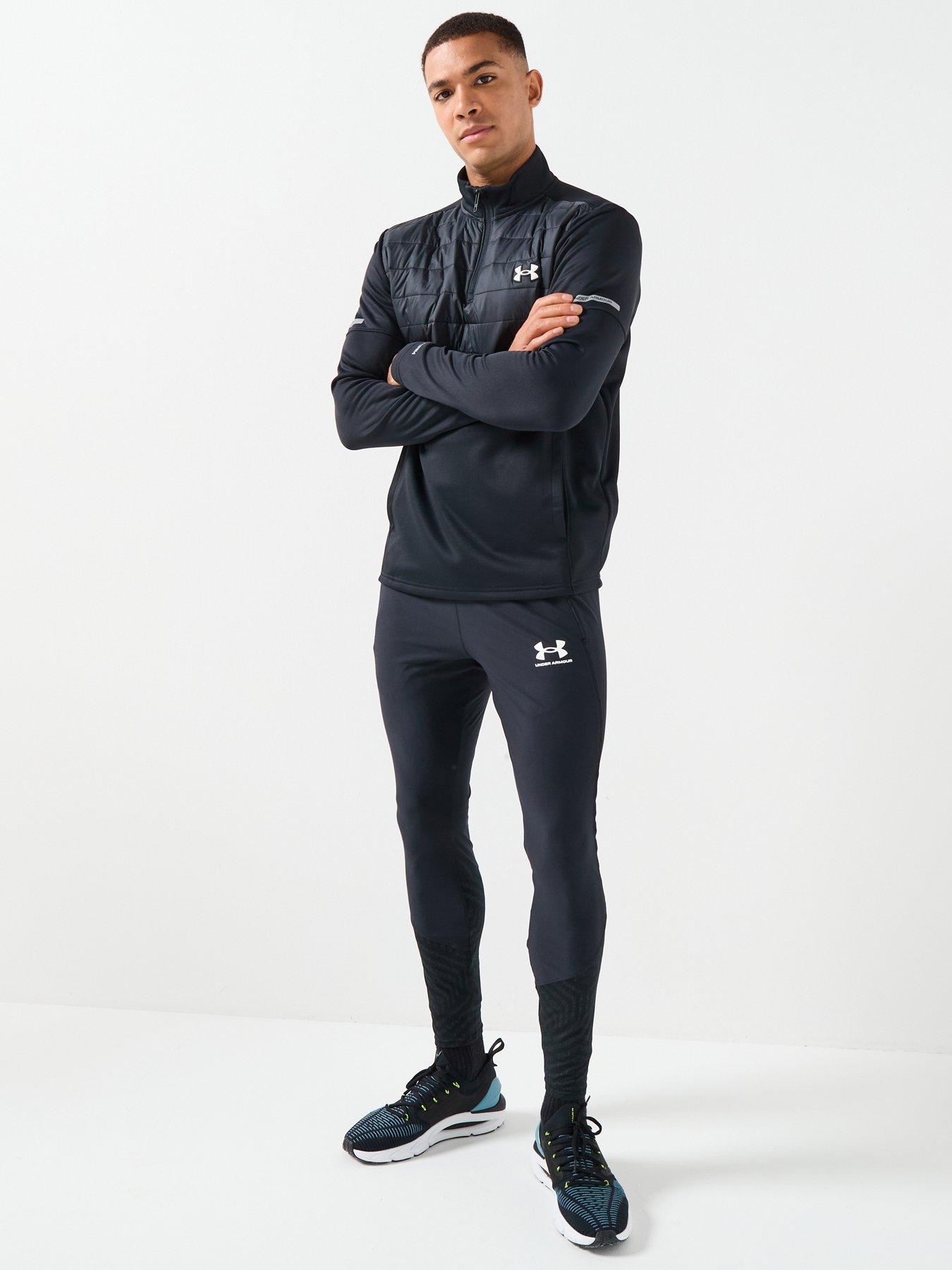 UNDER ARMOUR Mens Training Fleece Pro Utility 1/4 Zip Top - Black