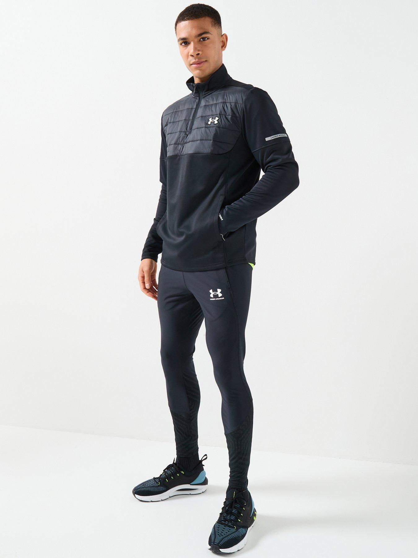 UNDER ARMOUR Mens Training Fleece Pro Utility 1/4 Zip Top - Black