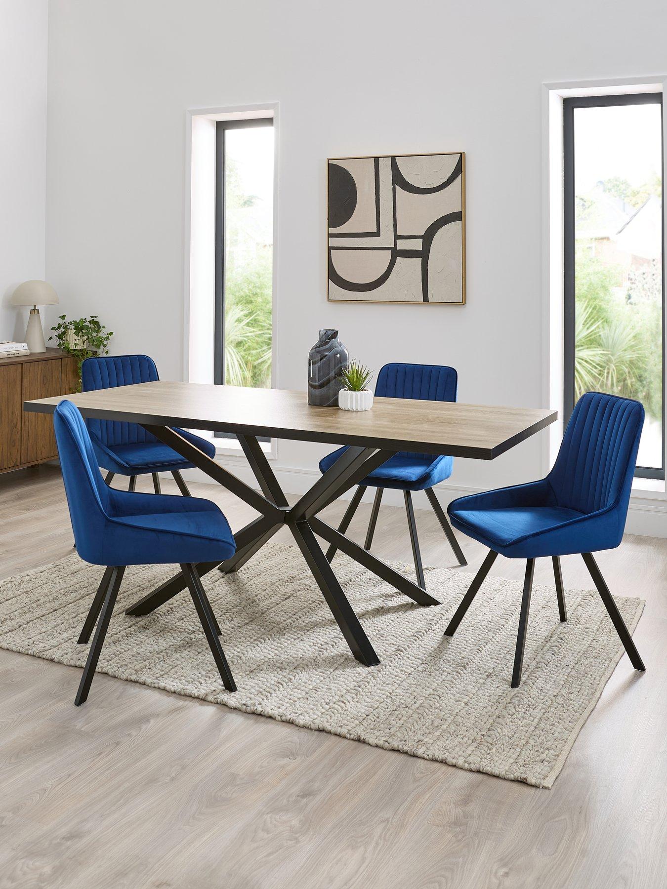 undefined Oslo 180cm Rectangular Dining Table & 4 Marlow Chairs