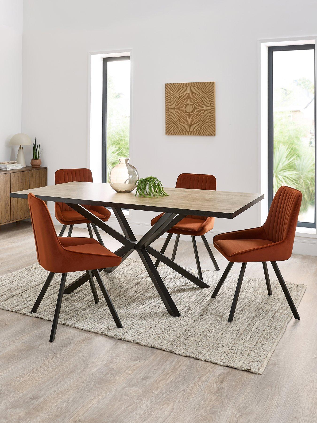 The Very Collection Oslo 180cm Rectangular Dining Table  &  4 Marlow Chairs - FSC® Certified