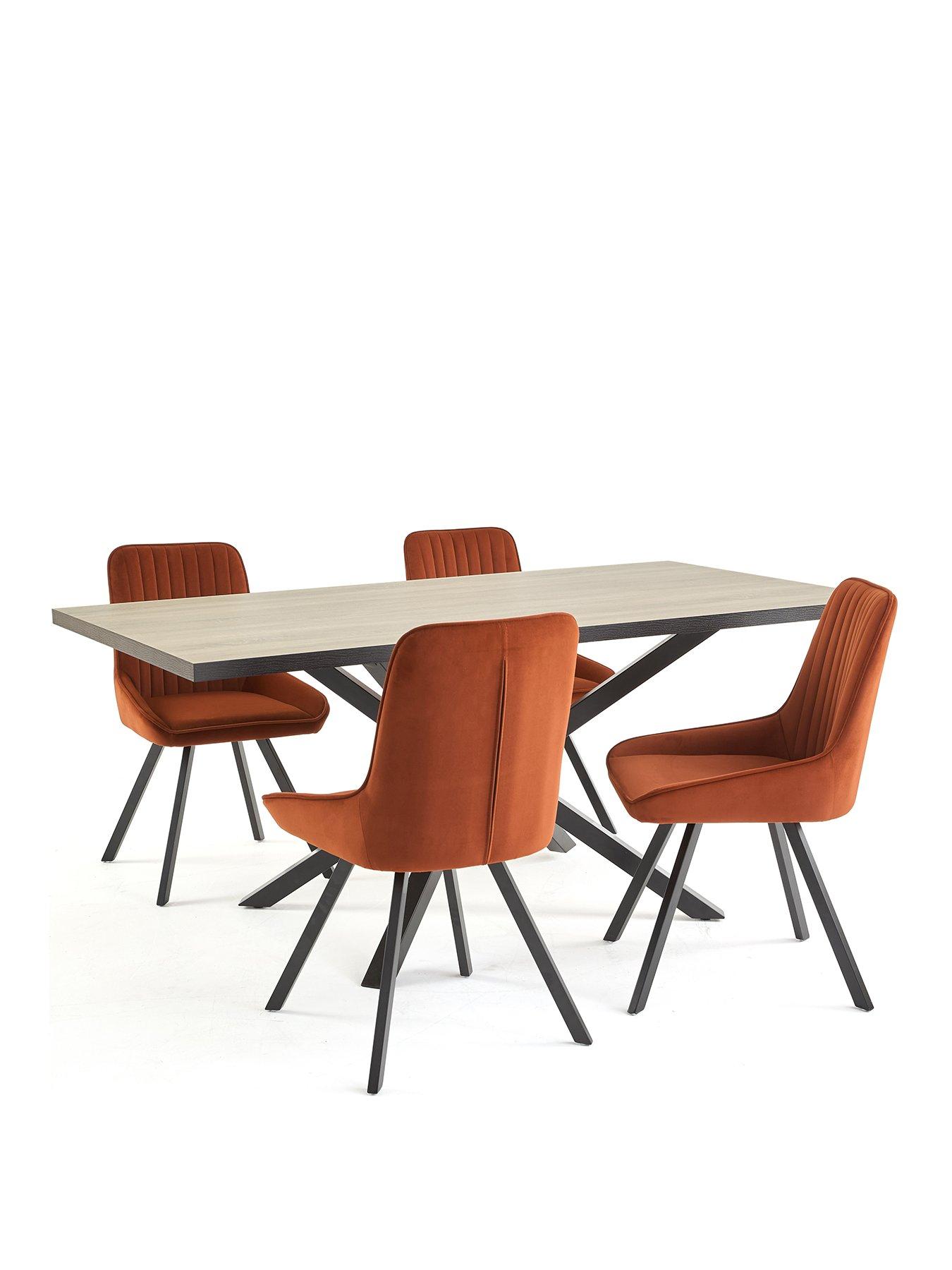 undefined Oslo 180cm Rectangular Dining Table & 4 Marlow Chairs