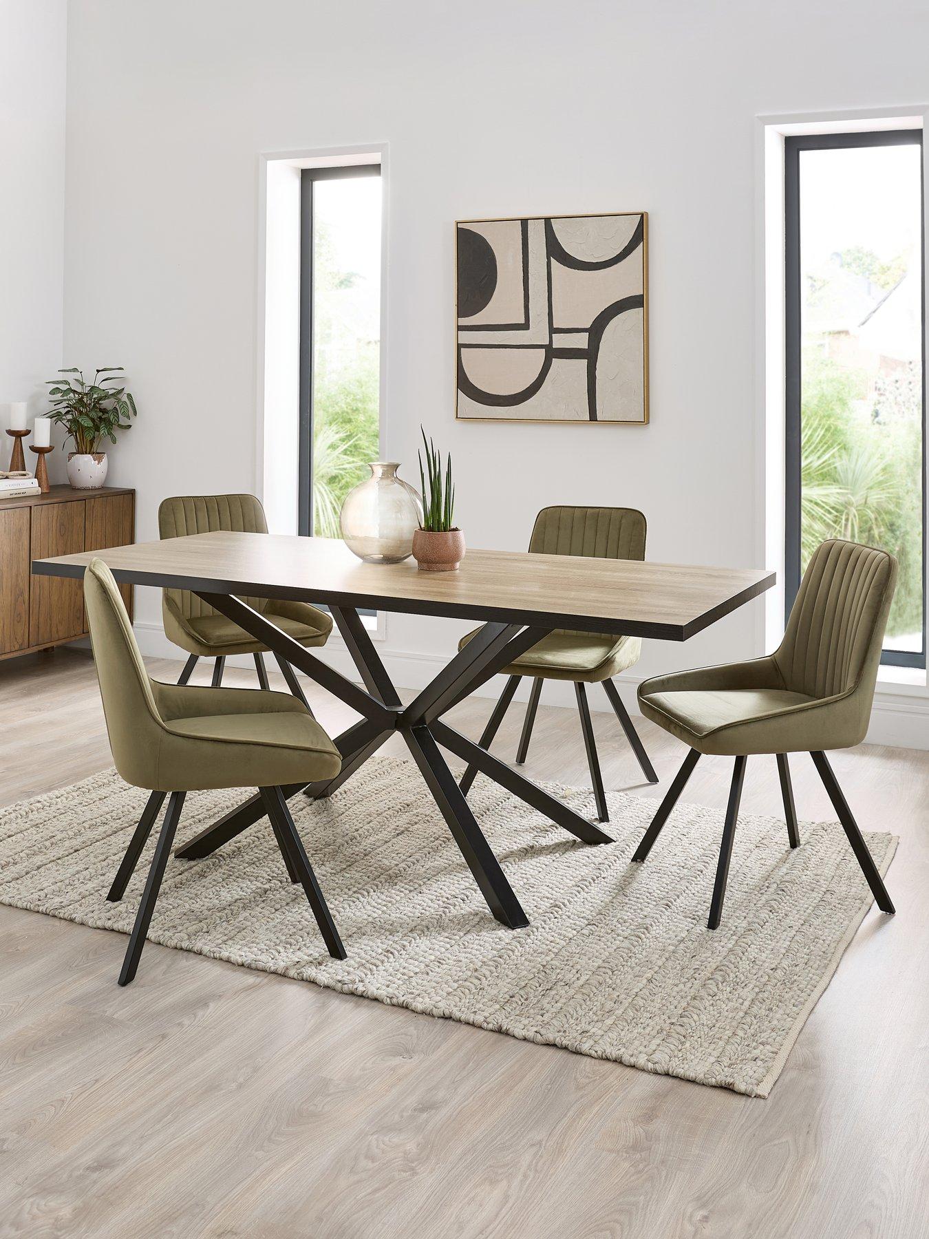 undefined Oslo 180cm Rectangular Dining Table & 4 Marlow Chairs