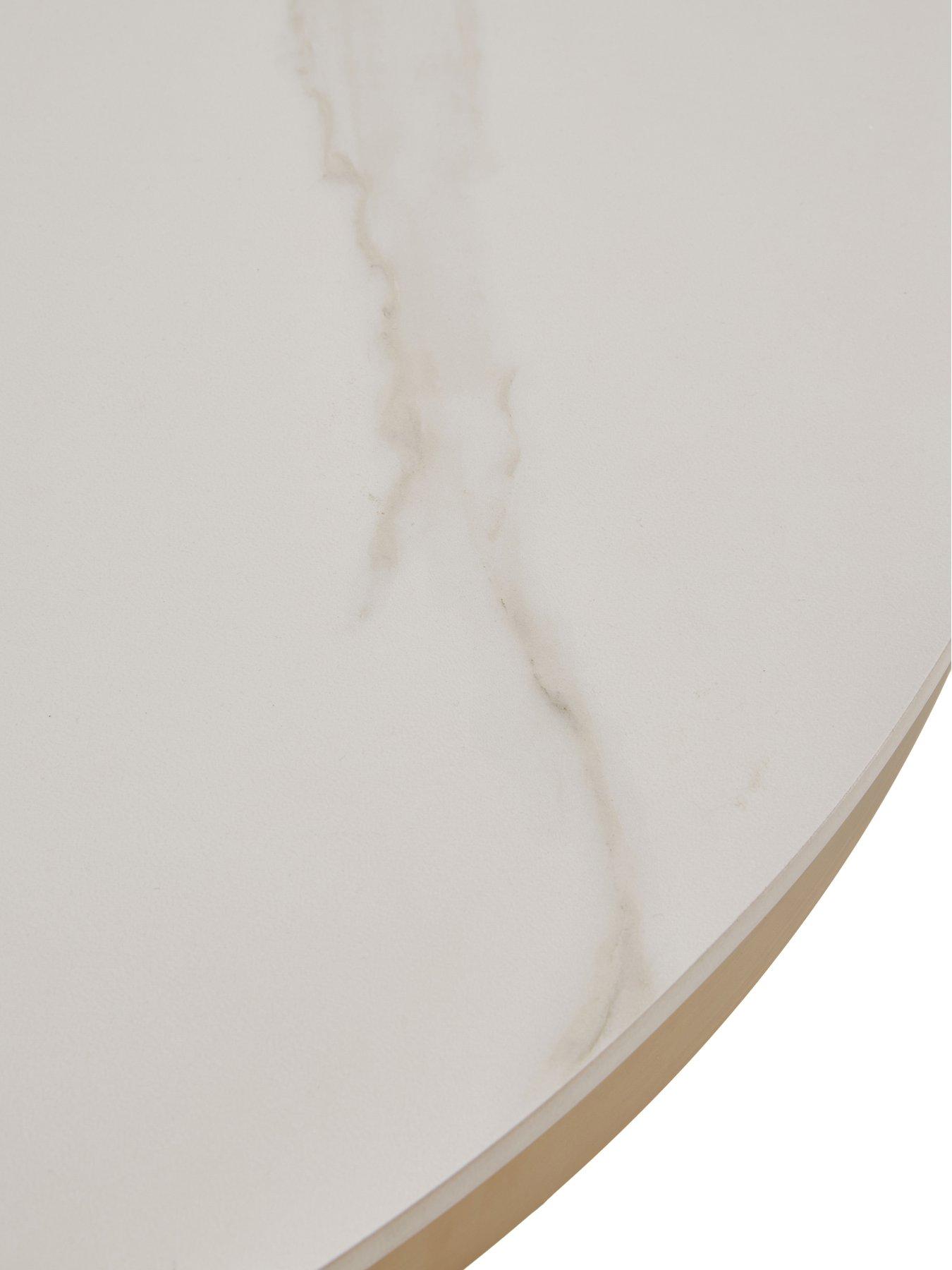 Image 4 of 7 of The Very Collection Savannah 120cm Round Ceramic Dining Table &amp; 4 Nala Dining Chairs - FSC&reg; Certified