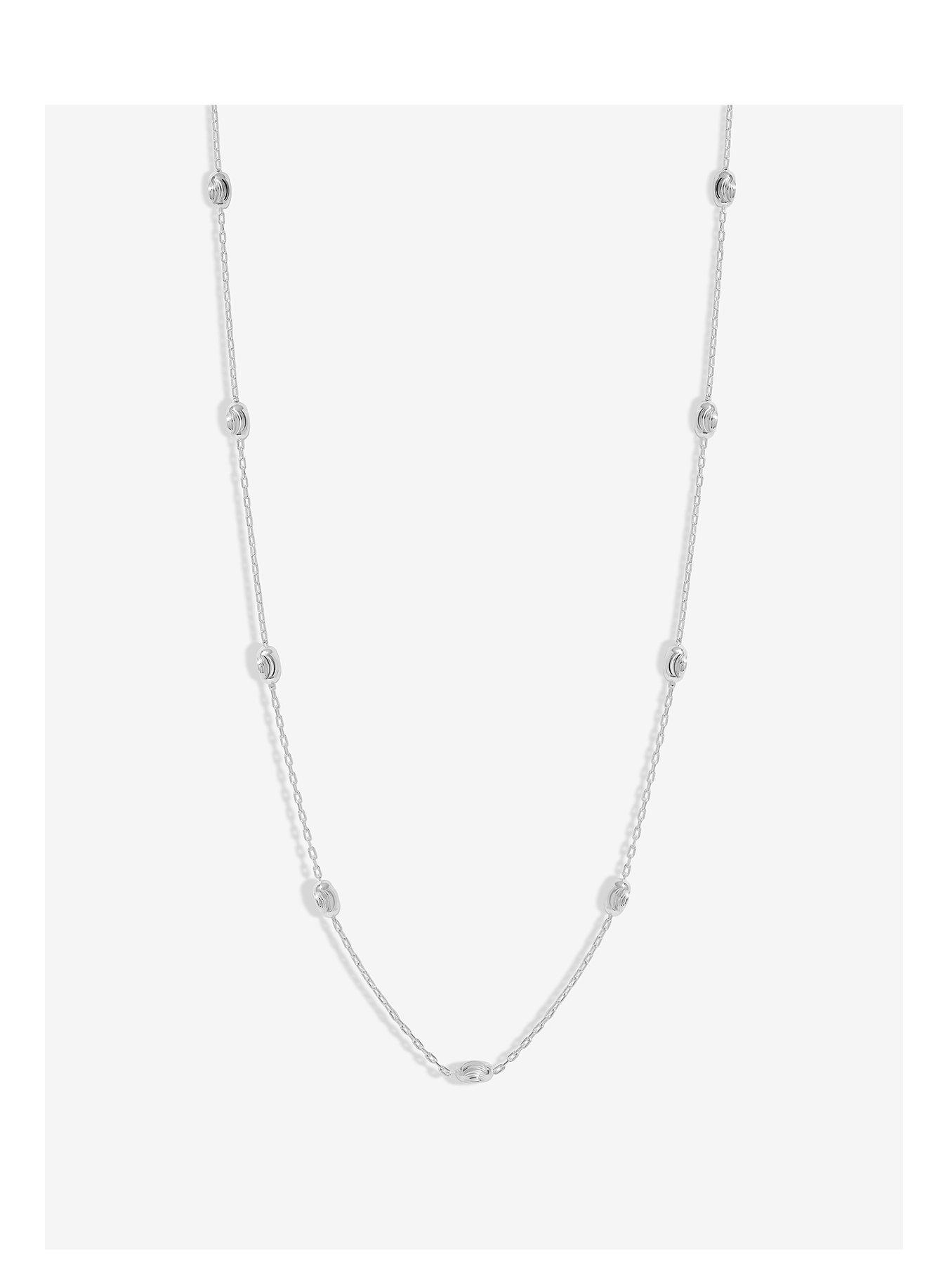 undefined Simply Silver Sterling Silver 925 Polished Textured Nugget Chain Necklace