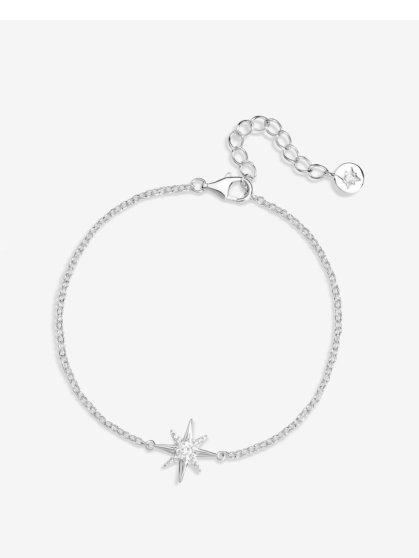 undefined Sterling Silver 925 Cubic Zirconia Star Bracelet