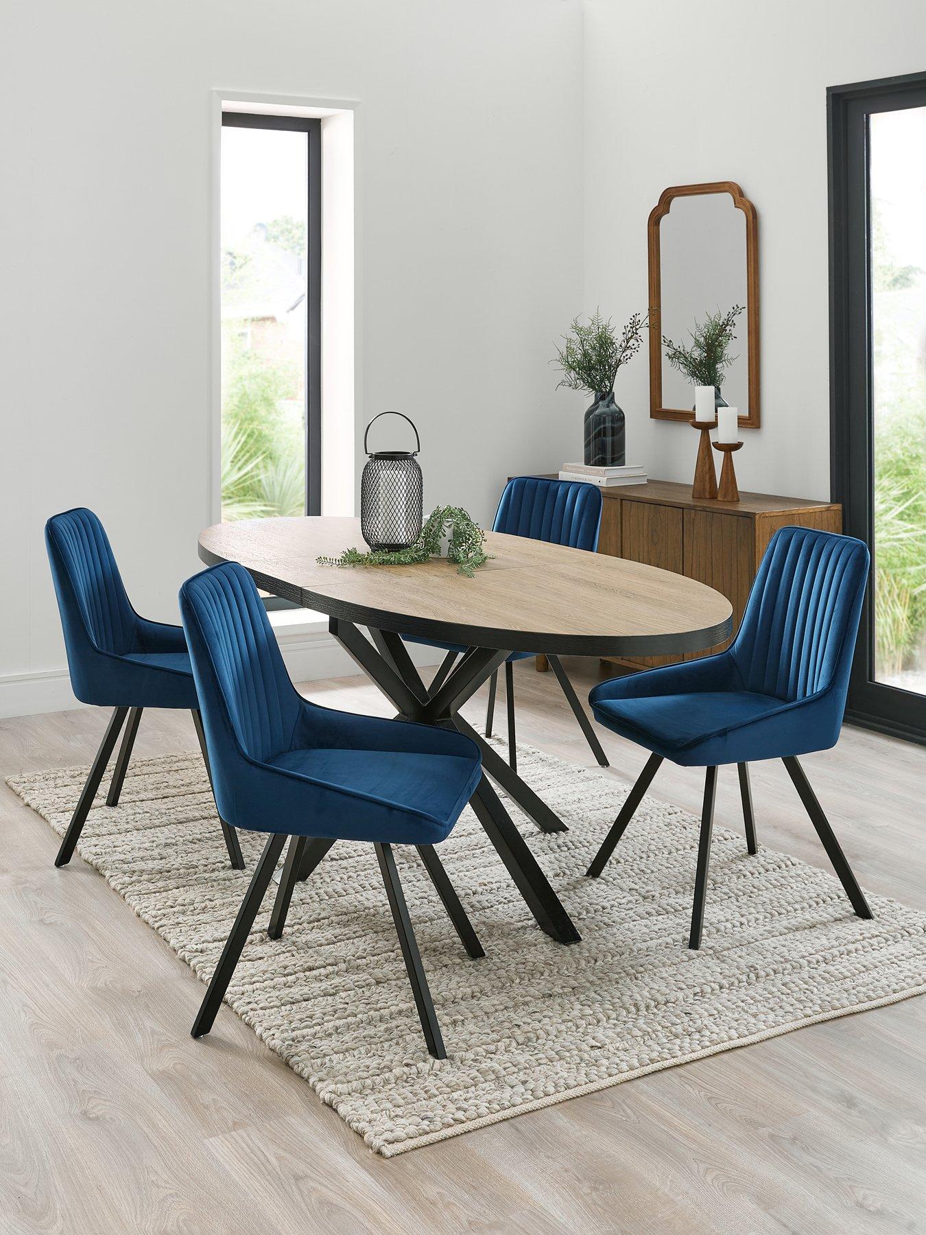 undefined Oslo  Extending 160-200cm Dining Table & 4 Marlow Chairs