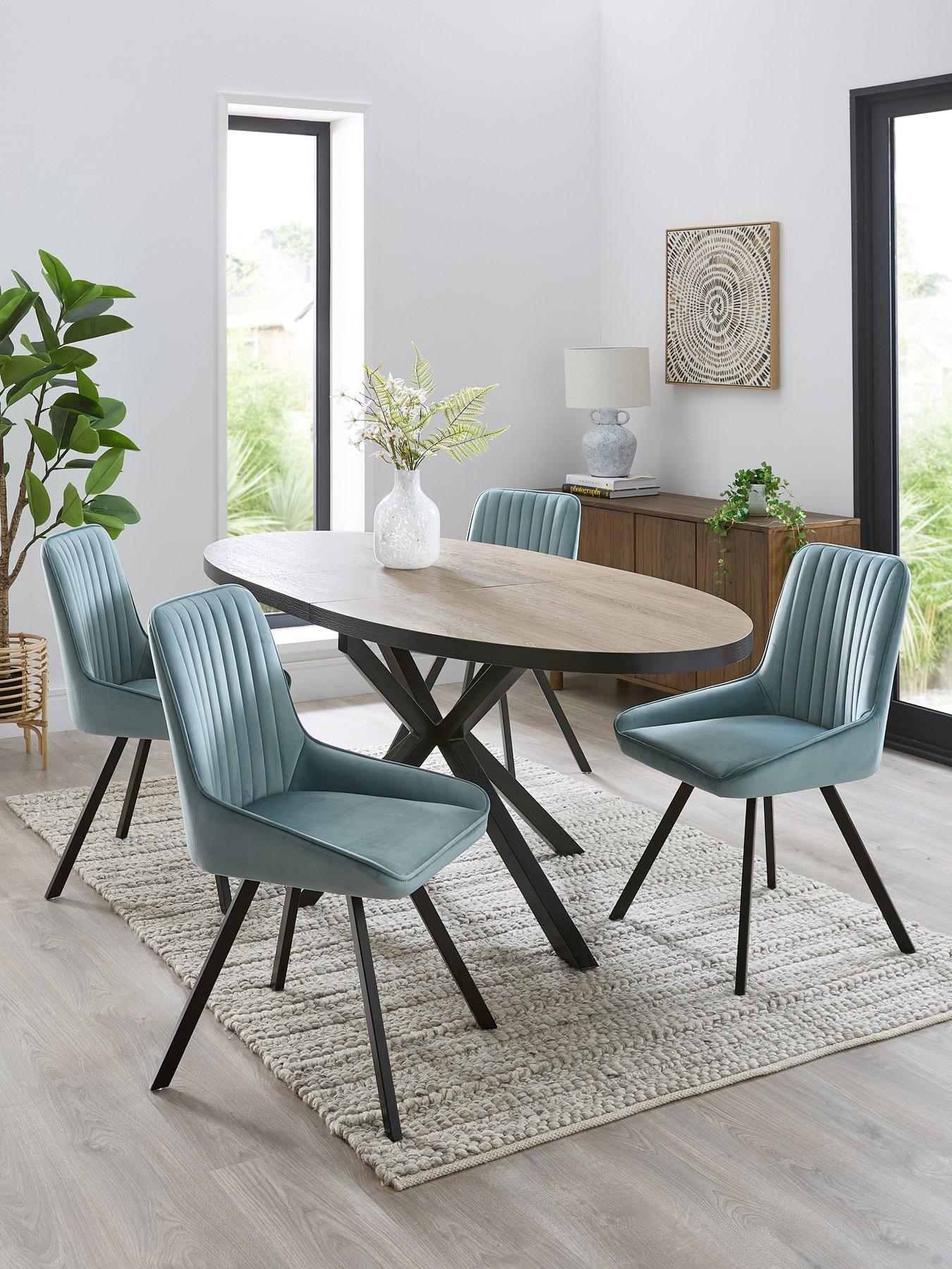 Image 1 of 7 of The Very Collection Oslo Extending 160-200cm Dining Table &amp; 4 Marlow Chairs