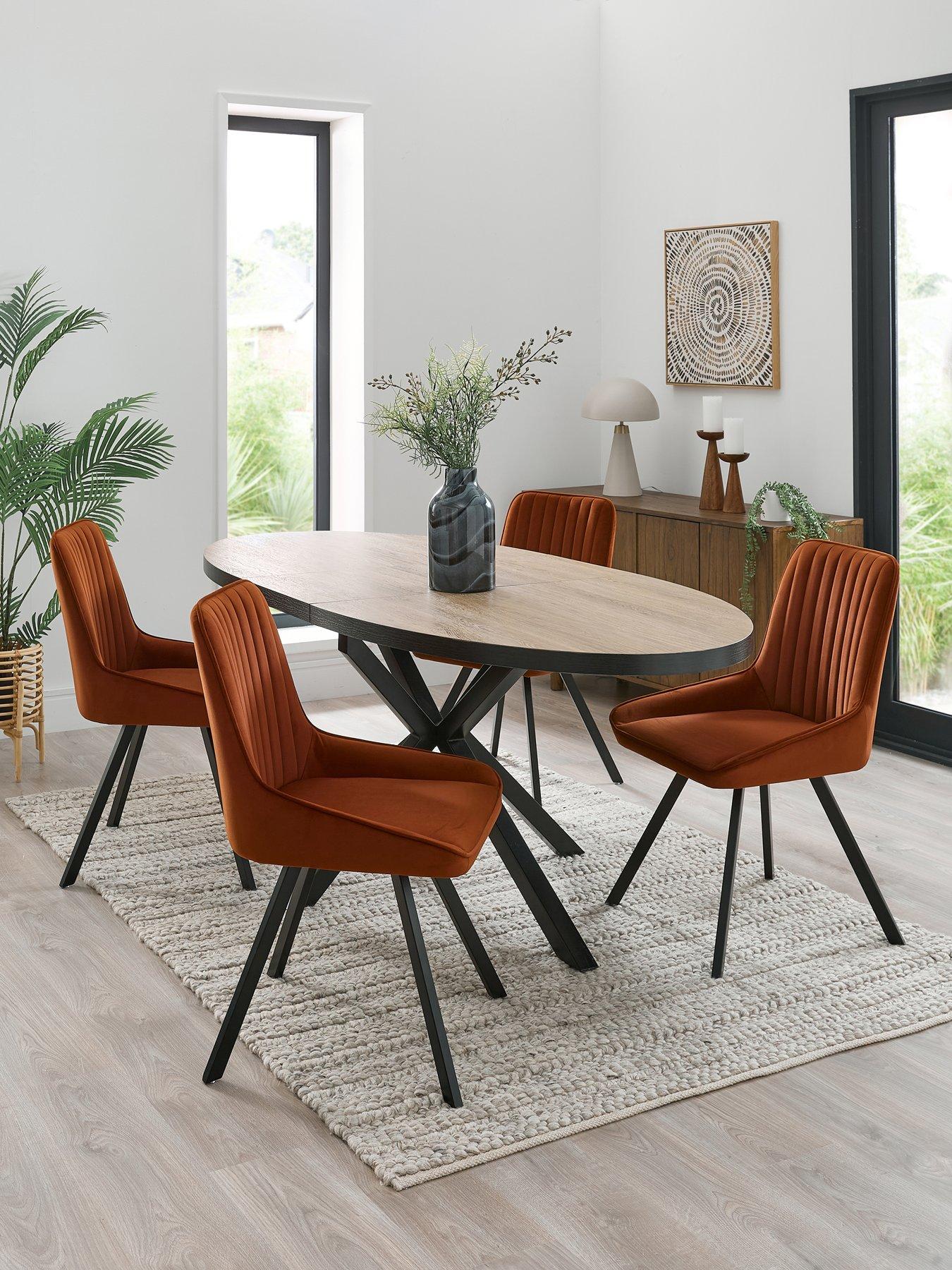 undefined Oslo  Extending 160-200cm Dining Table & 4 Marlow Chairs