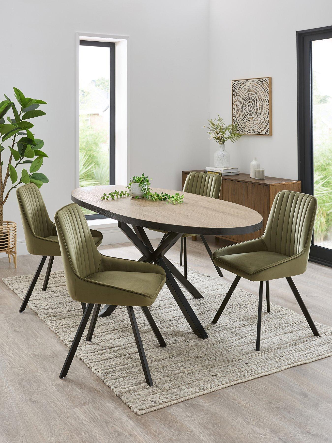 The Very Collection Oslo Extending 160-200cm Dining Table  &  4 Marlow Chairs