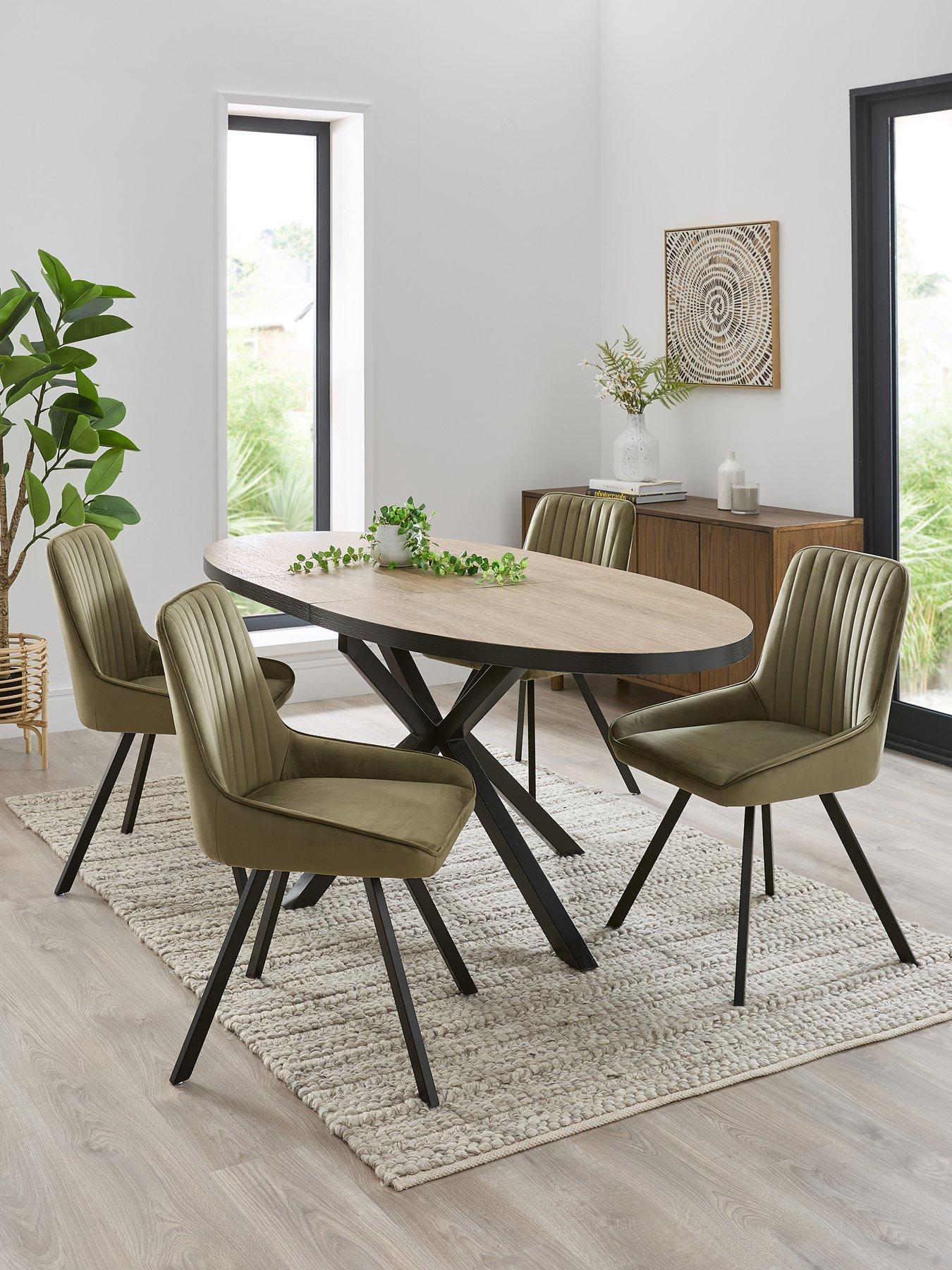 undefined Oslo  Extending 160-200cm Dining Table & 4 Marlow Chairs