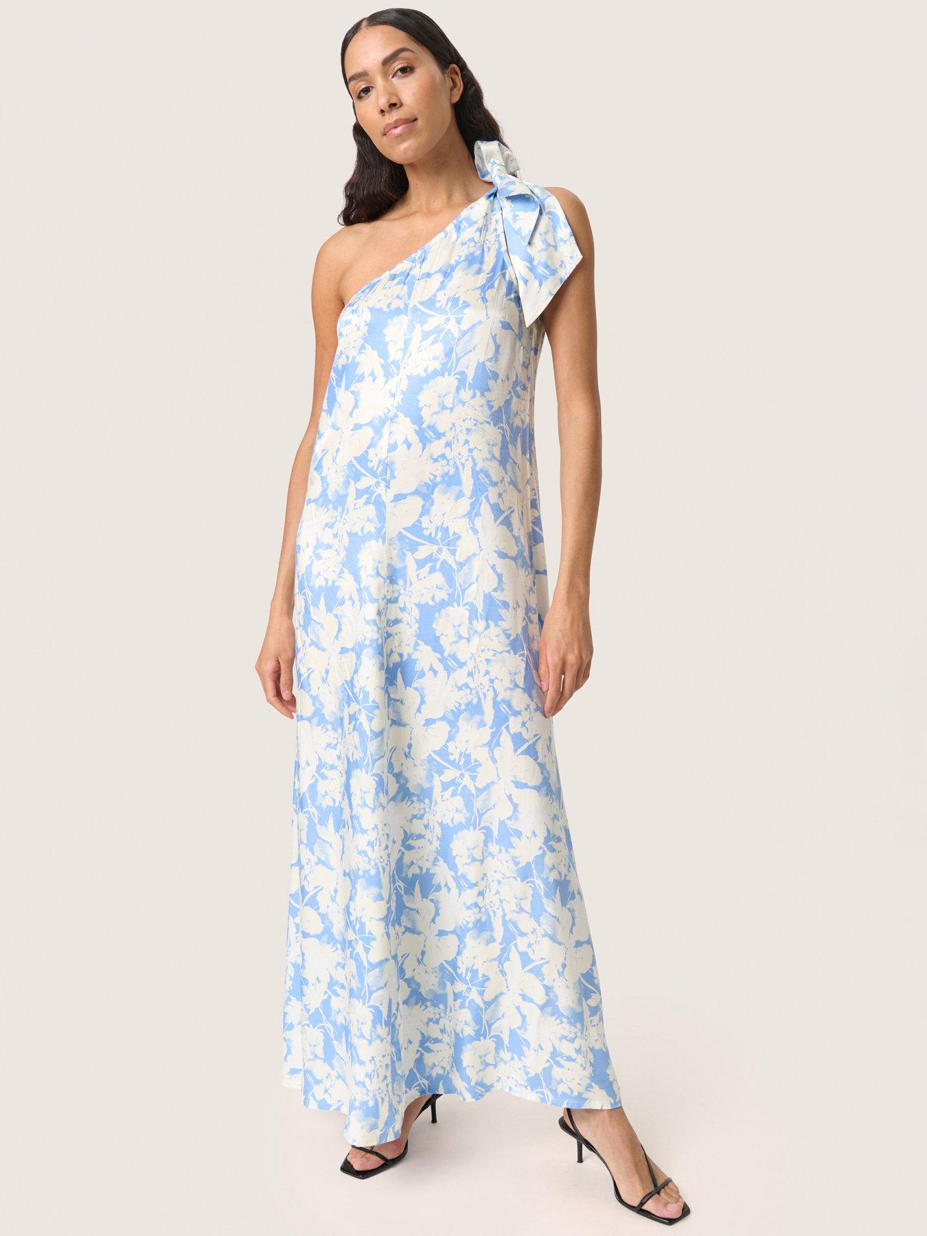 undefined Becca One Shoulder Maxi Dress - Blue