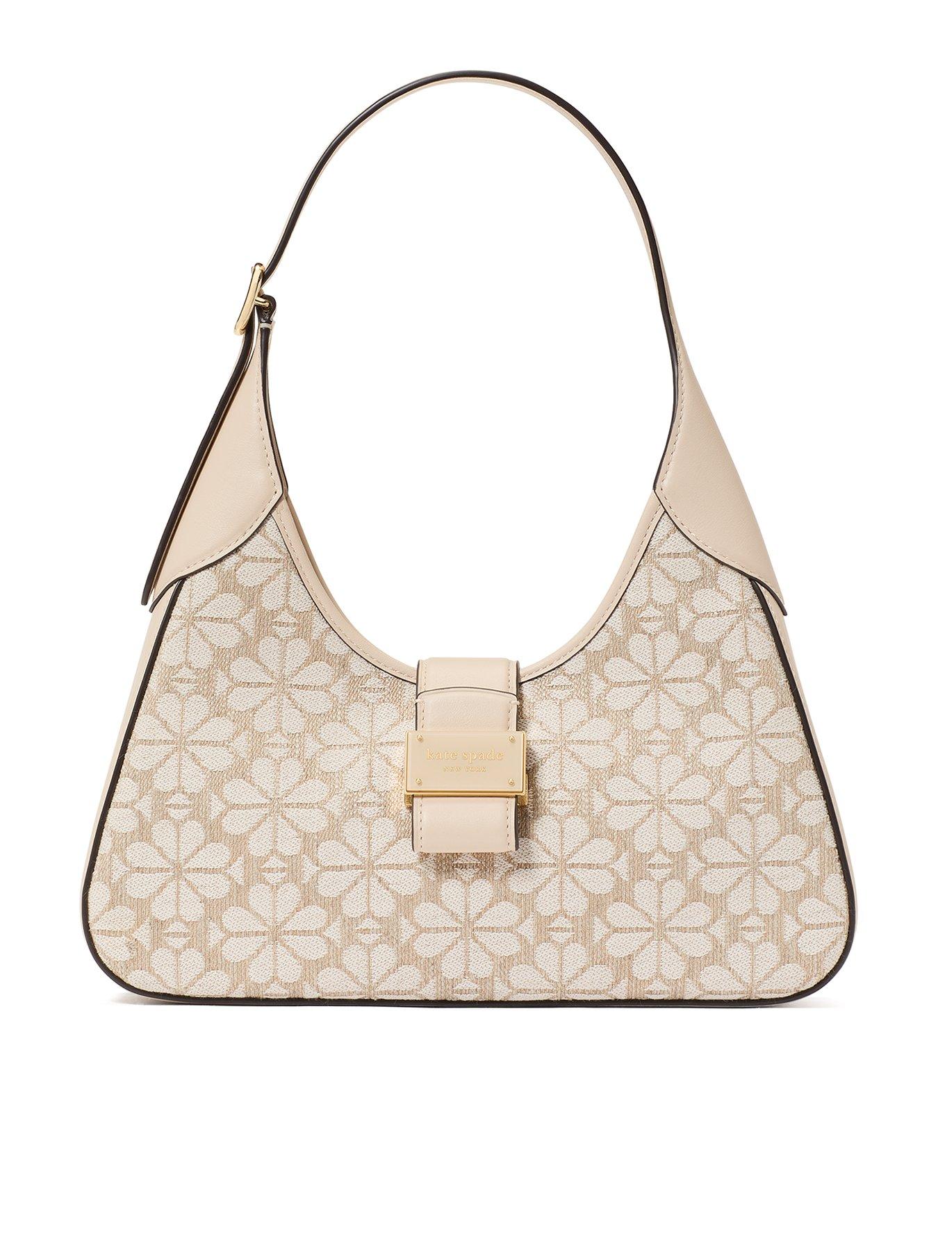 undefined Flower Jacquard Flower Jacquard Nouveau Small Shoulder Bag - Beige