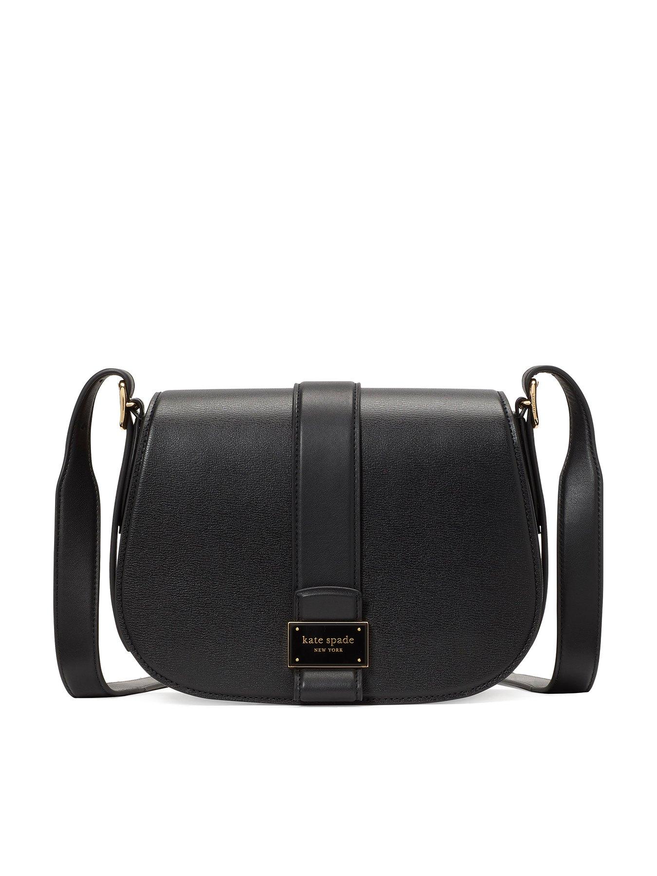 undefined Nouveau Textured Leather Medium Saddle Bag - Black