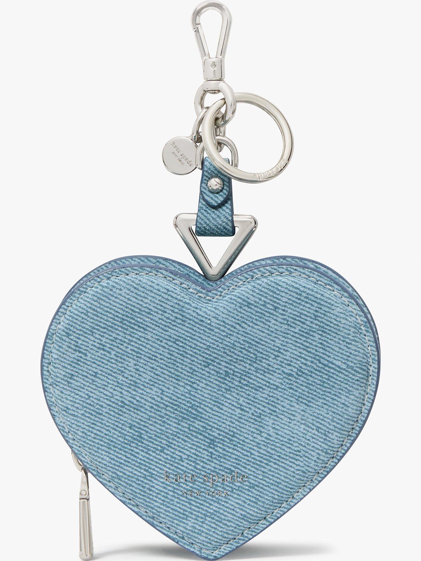 undefined Liv Denim Suede Heart Coin Purse