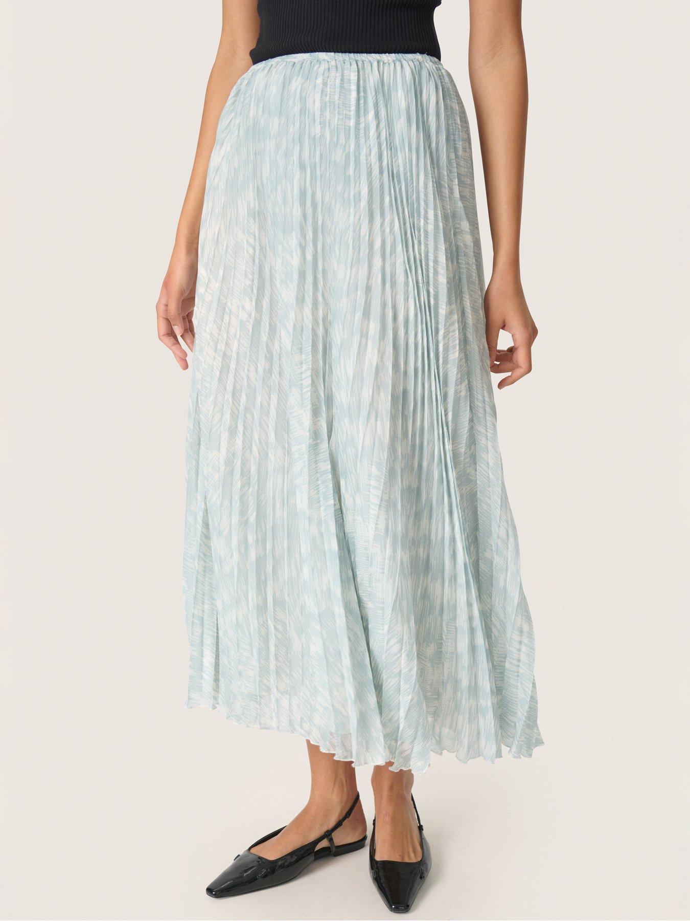 undefined Marta Patterned Midi Skirt - Blue