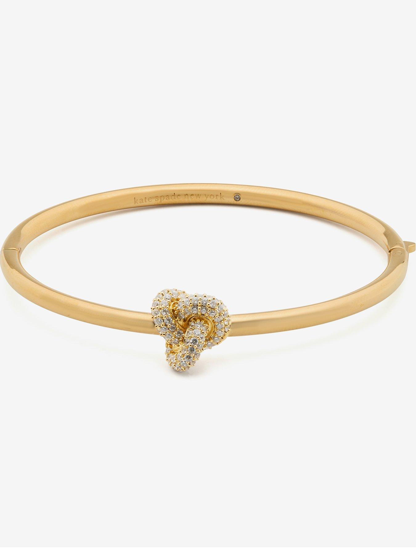 Kate Spade New York Double Knot Pave Hnged Bangle - Gold