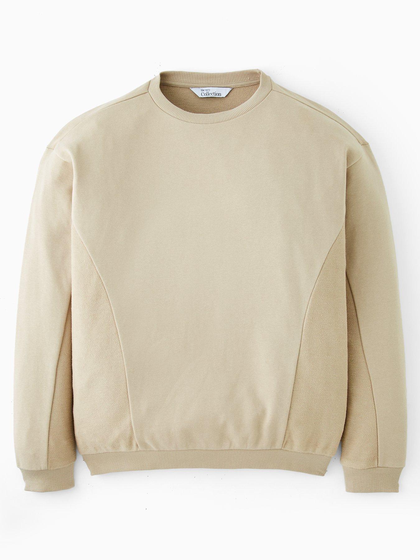 The Very Collection Boys Textured Detail Sweatshirt - Stone Beige