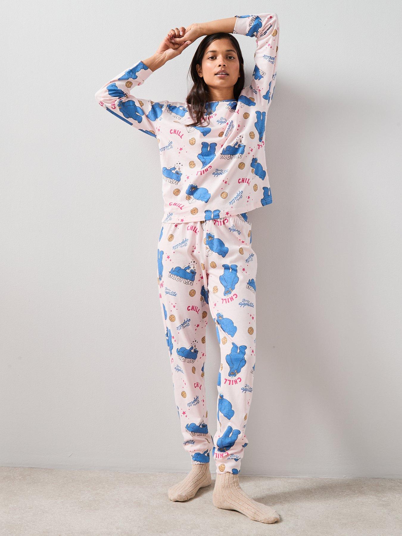 Image 3 of 6 of The Very Collection Cookie Monster Long Leg Pyjama Set - Pink