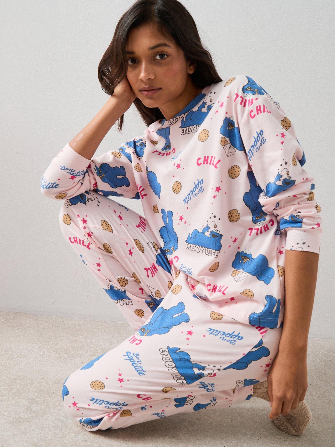 Image 4 of 6 of The Very Collection Cookie Monster Long Leg Pyjama Set - Pink