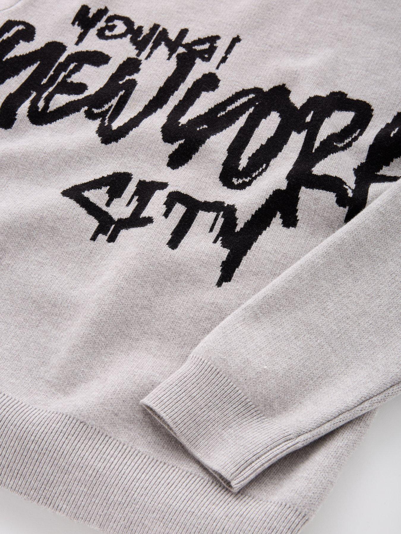 Image 4 of 5 of The Very Collection Boys Nyc Graffiti Knitted Jumper - Grey
