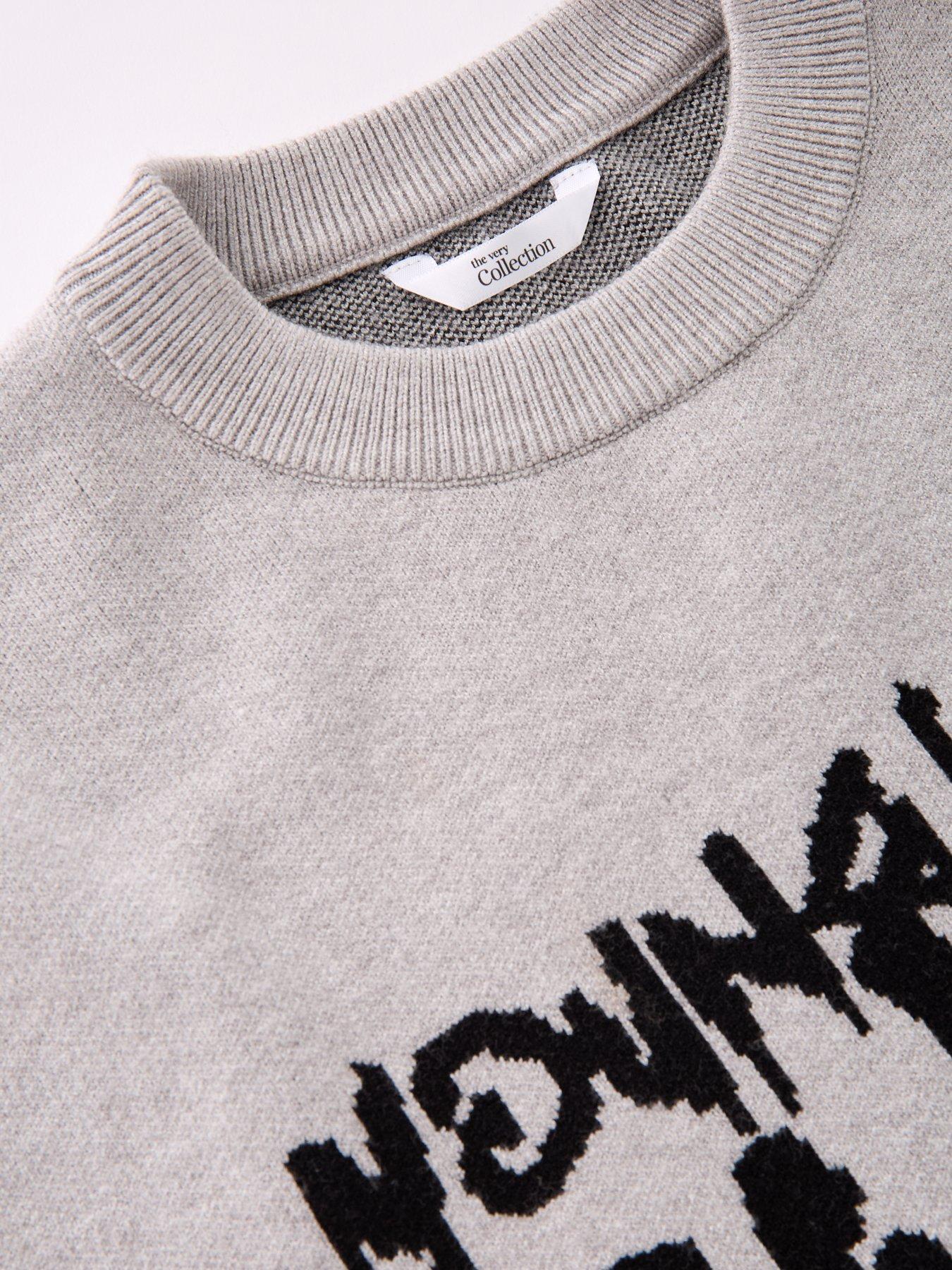 Image 5 of 5 of The Very Collection Boys Nyc Graffiti Knitted Jumper - Grey