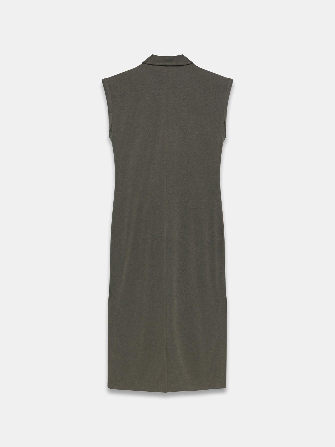 Image 6 of 6 of Mint Velvet Khaki Utility Midi Dress - Green