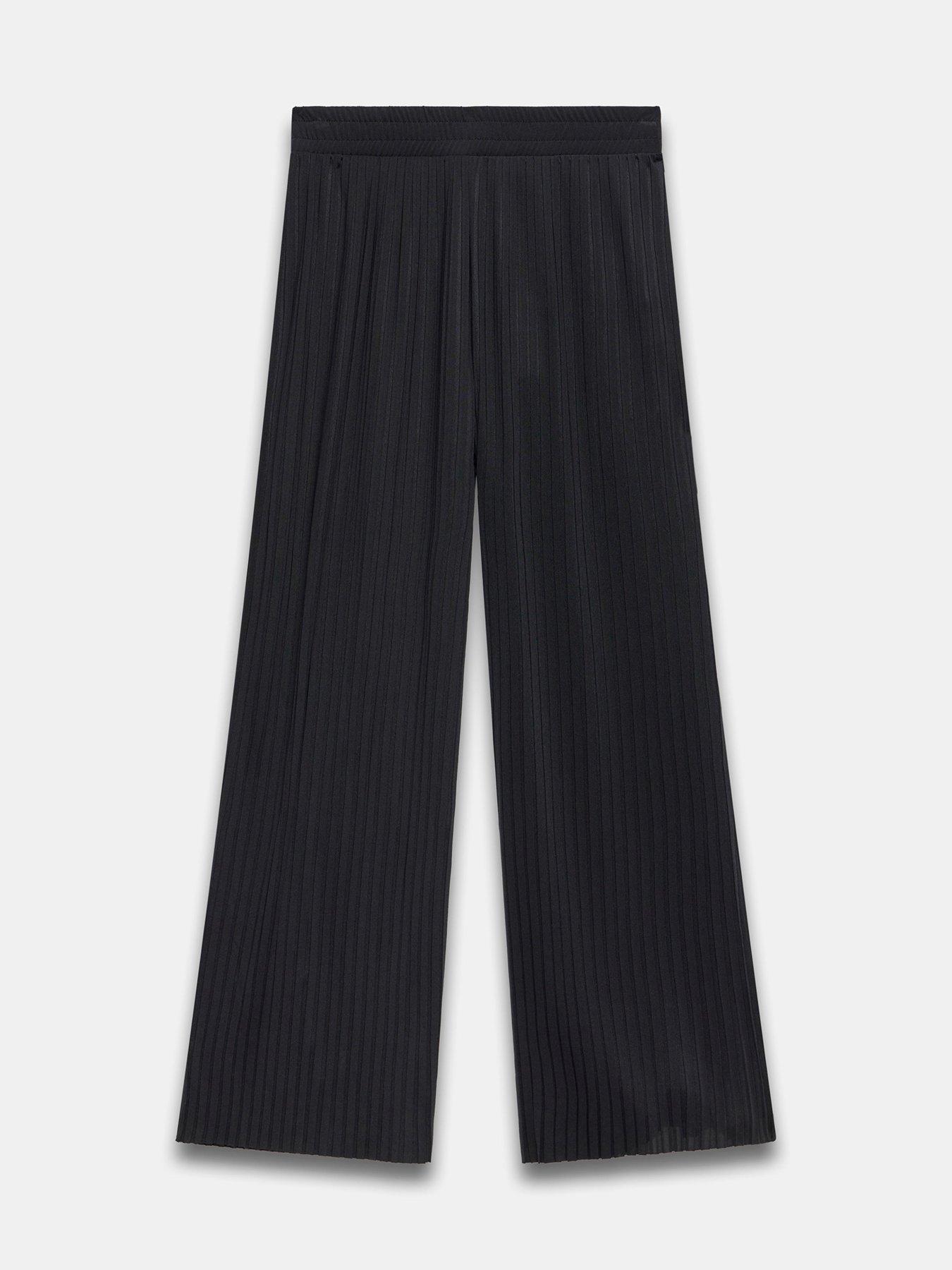 Image 5 of 6 of Mint Velvet Plisse Wide Leg Trousers - Black