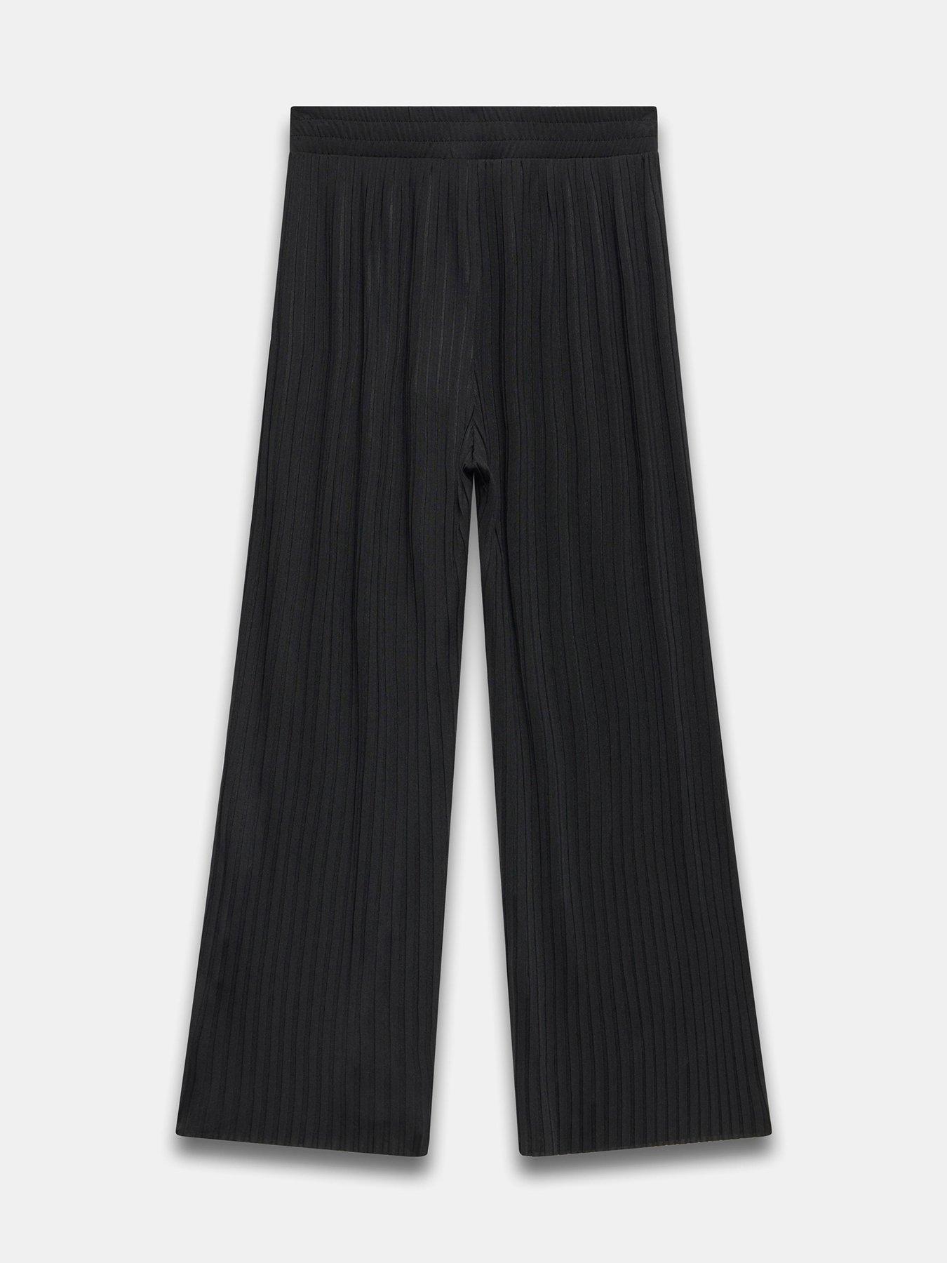 Image 6 of 6 of Mint Velvet Plisse Wide Leg Trousers - Black