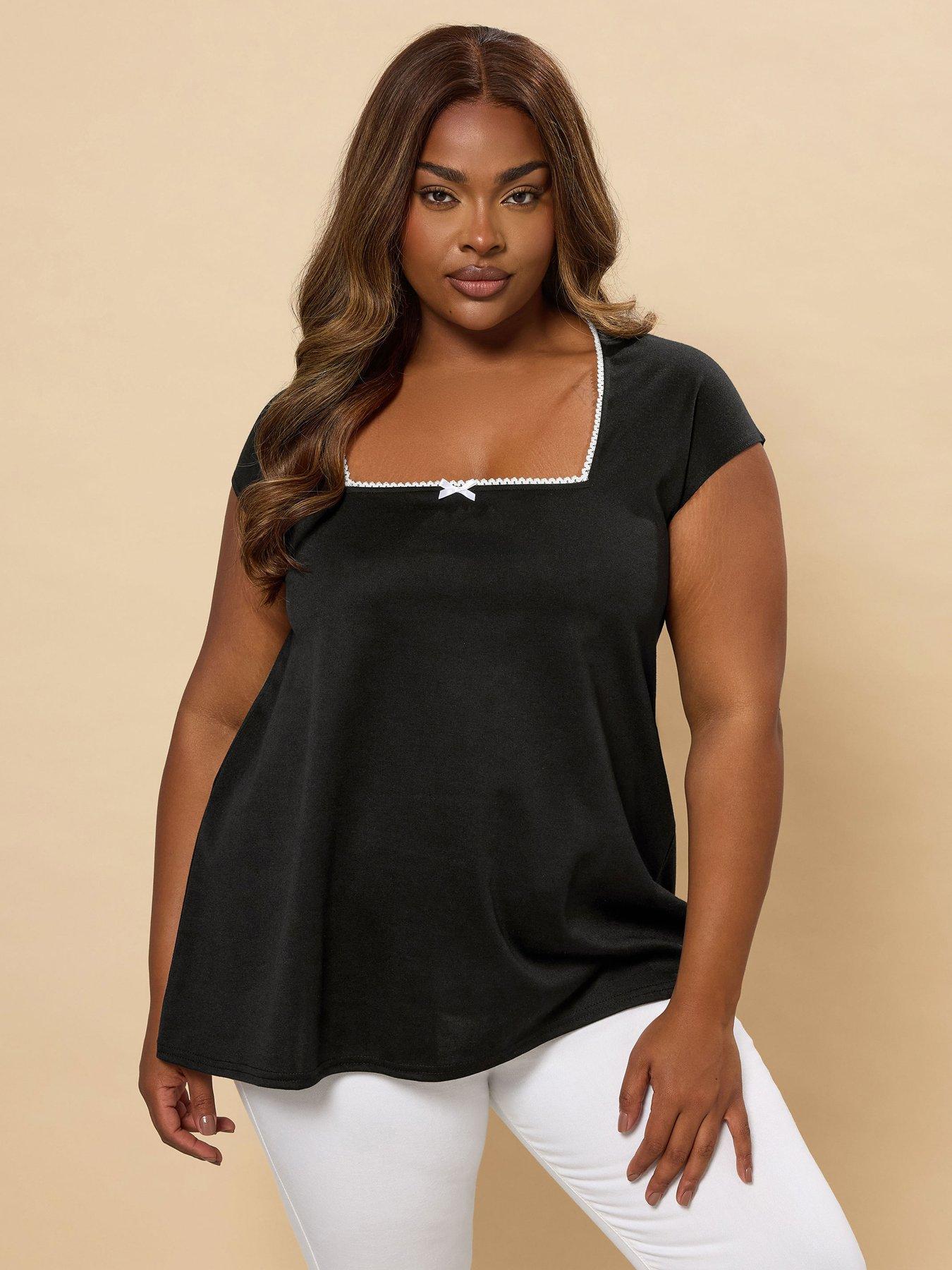 undefined Curve Ponte A-Line Top - Black