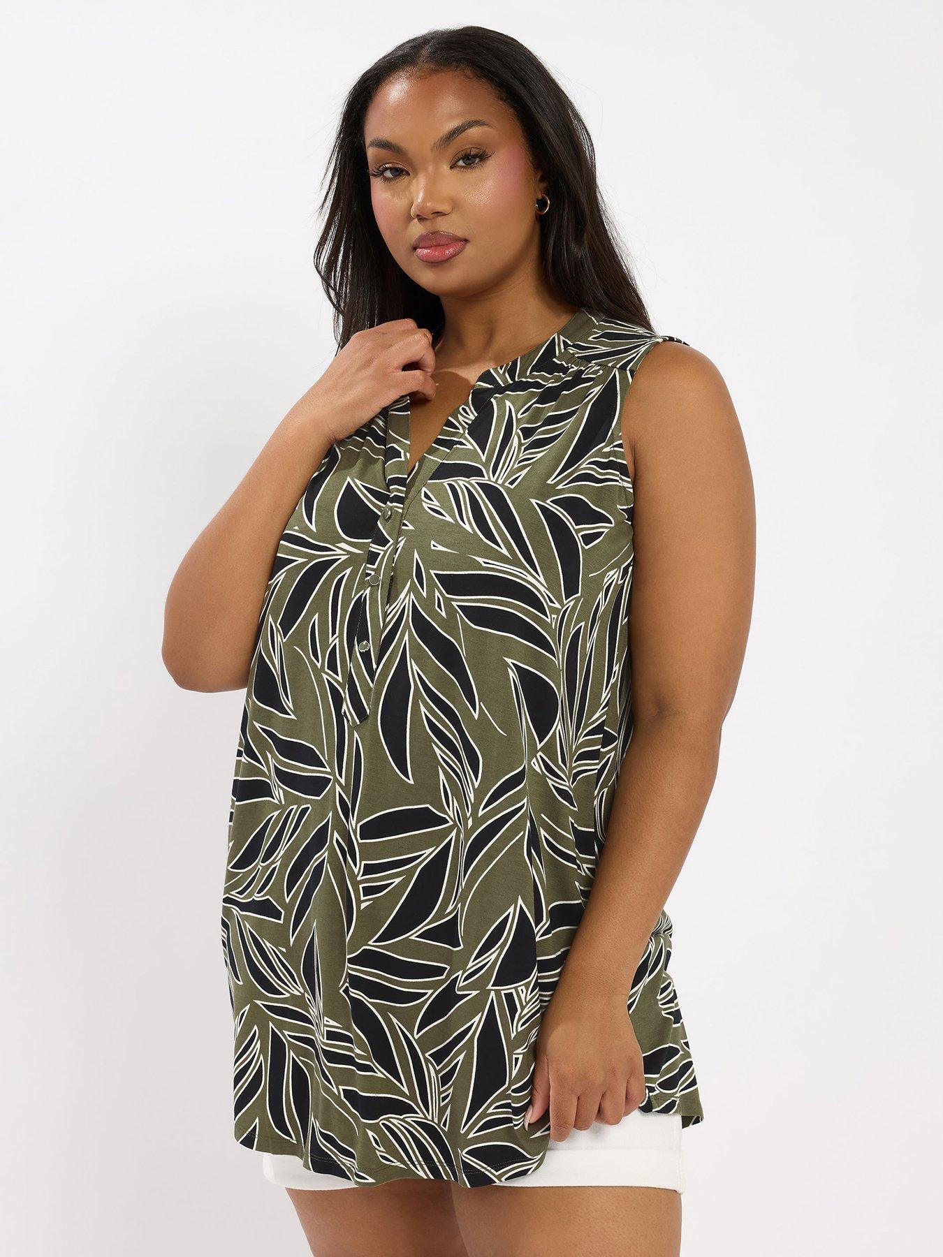 undefined Curve Sleeveless Blouse - Green