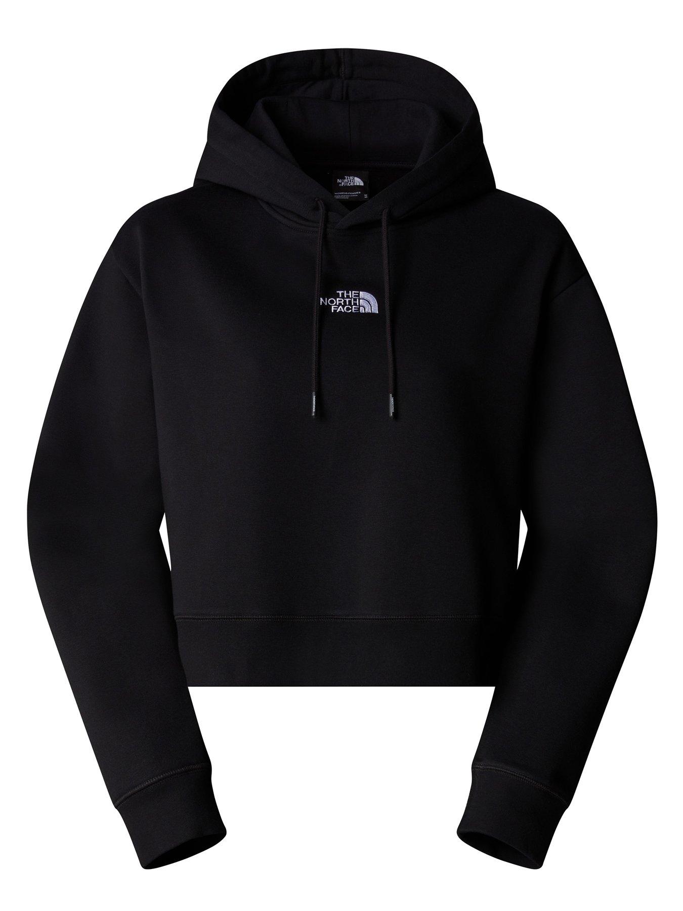 undefined Womens Essential Crop Hoodie - Black
