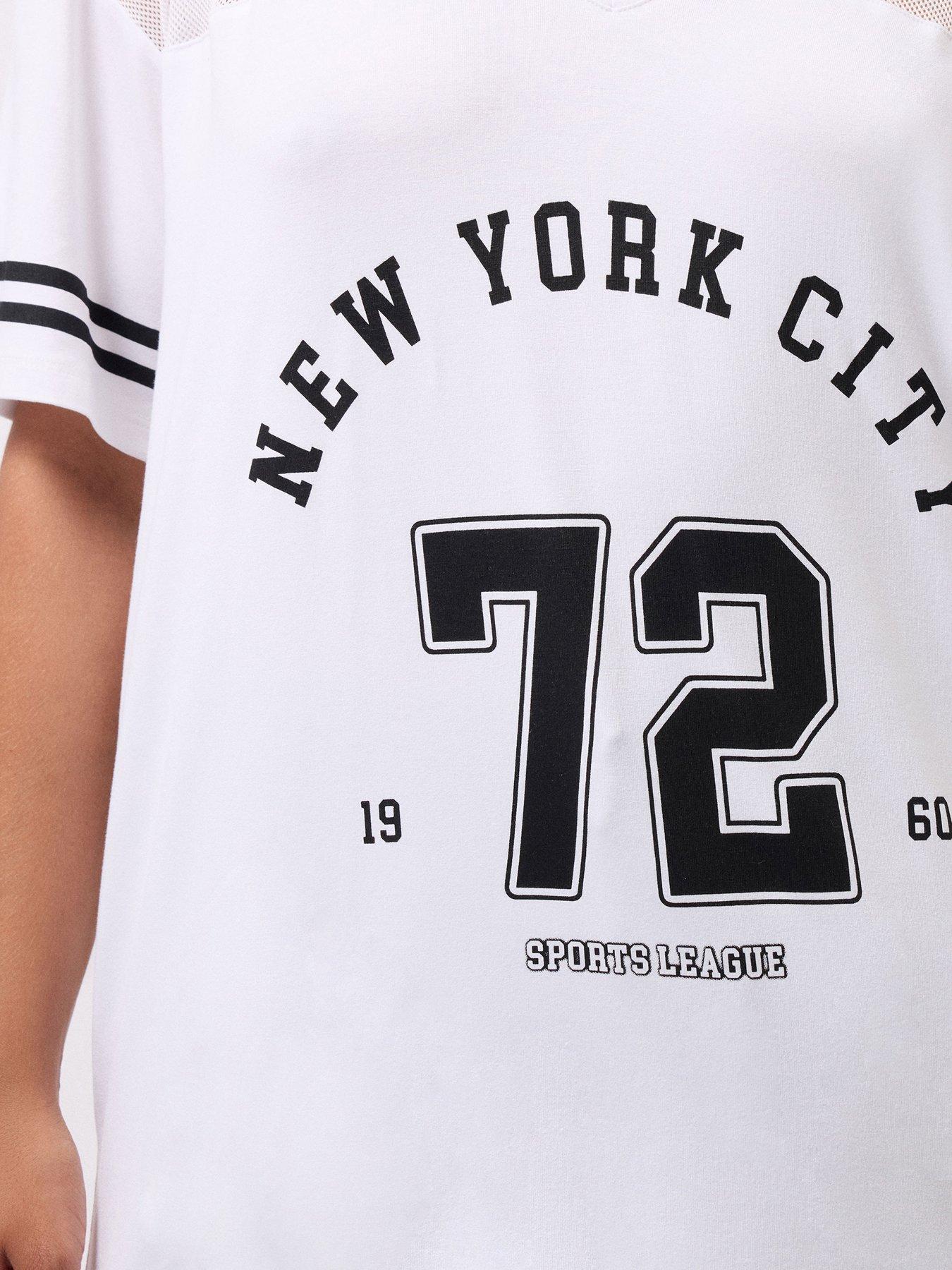 Image 4 of 5 of Yours Curve Varsity Top - White