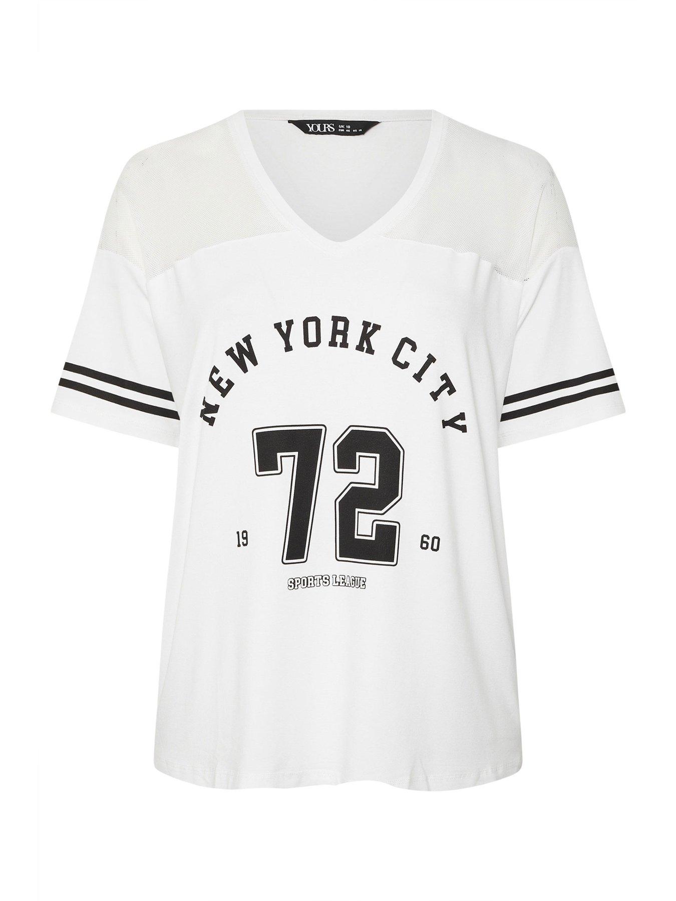 Image 5 of 5 of Yours Curve Varsity Top - White