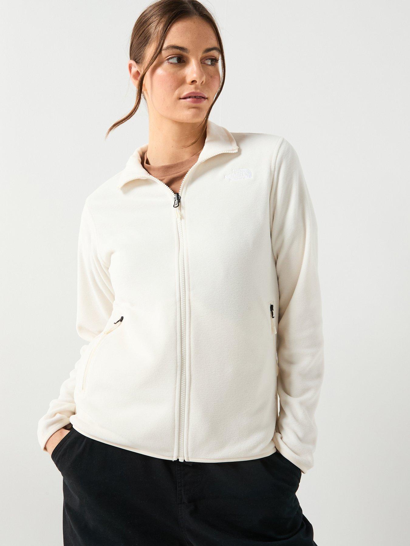 The North Face Women's Glacier Fleece Jacket, White, Size L, Women